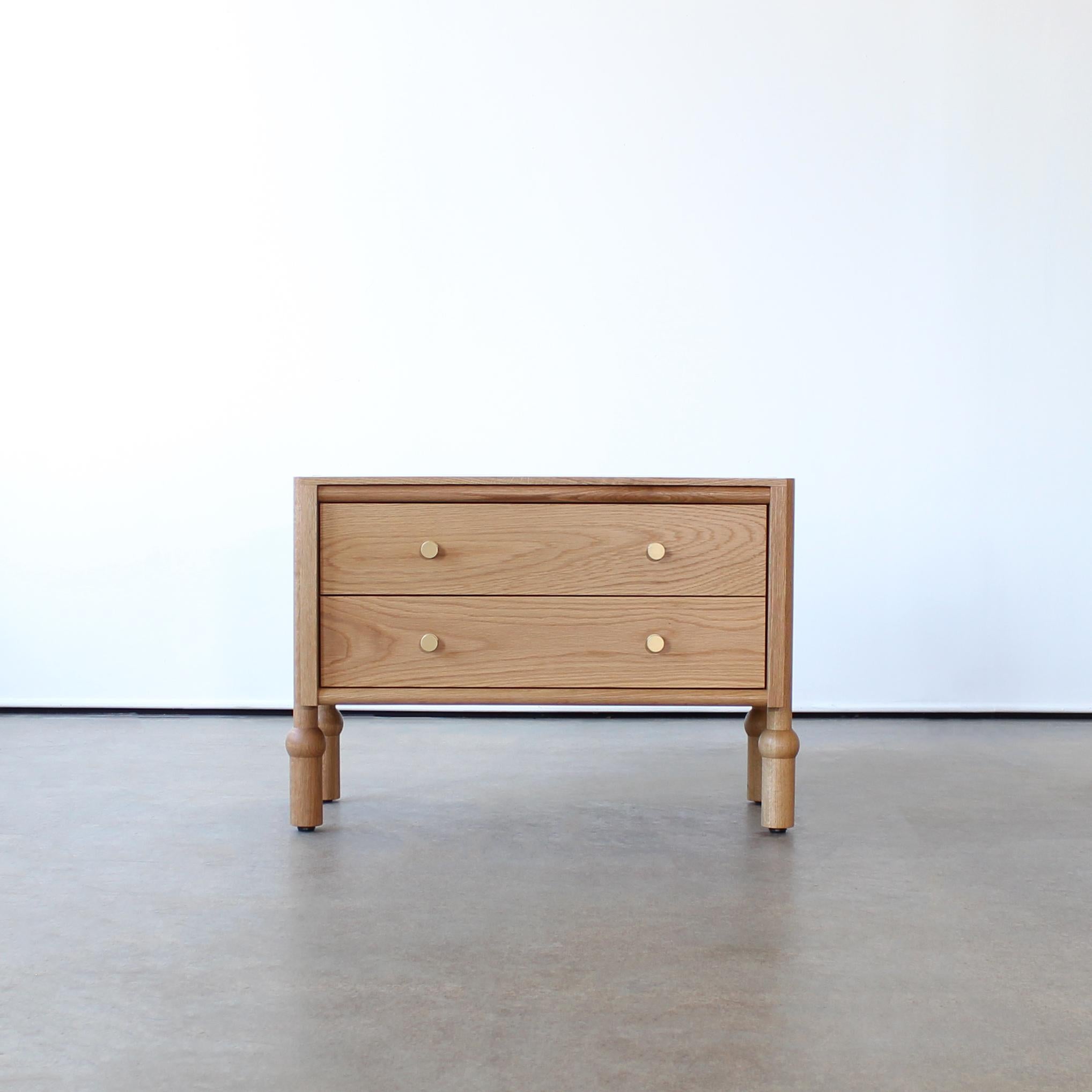 Modern Mae Solid Wood Nightstand and End Table by Crump and Kwash For Sale