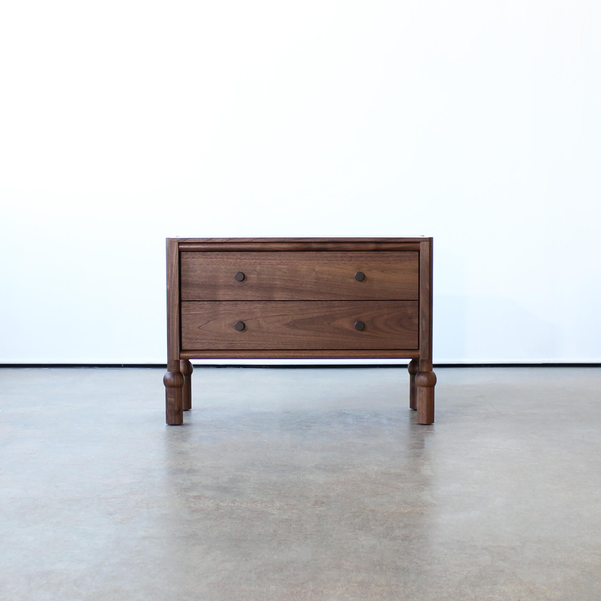North American Mae Solid Wood Nightstand and End Table by Crump and Kwash For Sale