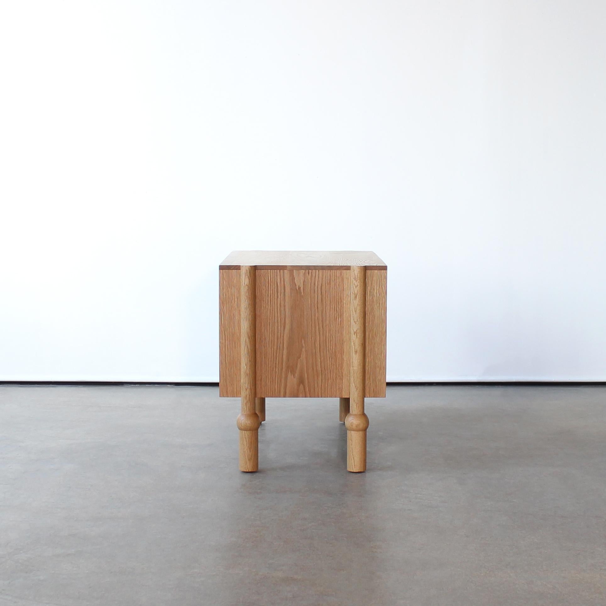 Contemporary Mae Solid Wood Nightstand and End Table by Crump and Kwash For Sale