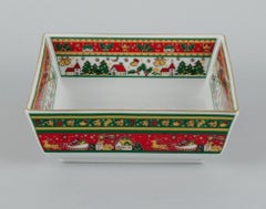 Maebata, Japan, Porcelain Dish with Christmas Motif, Late 20th Century