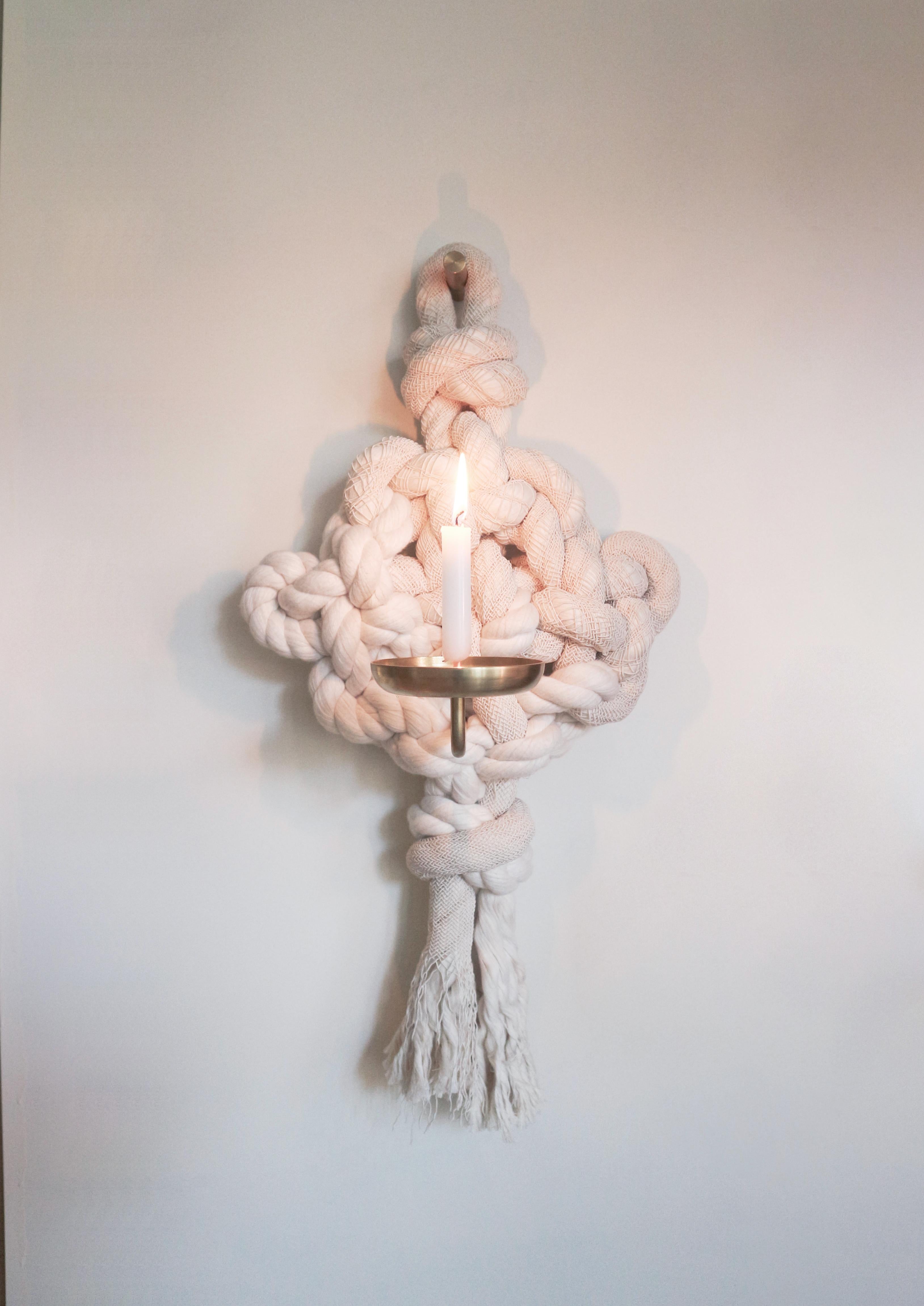 Hand-Knotted Maeduep: An aubergine #2. Candle sconce / Backflow Incense For Sale