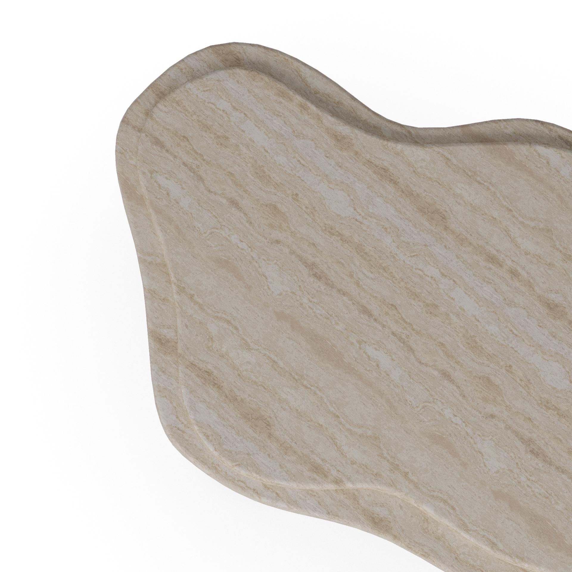 Organic Modern Maelis Coffee Table by Nolita Harbour - Double Travertine with Poplar-Root For Sale