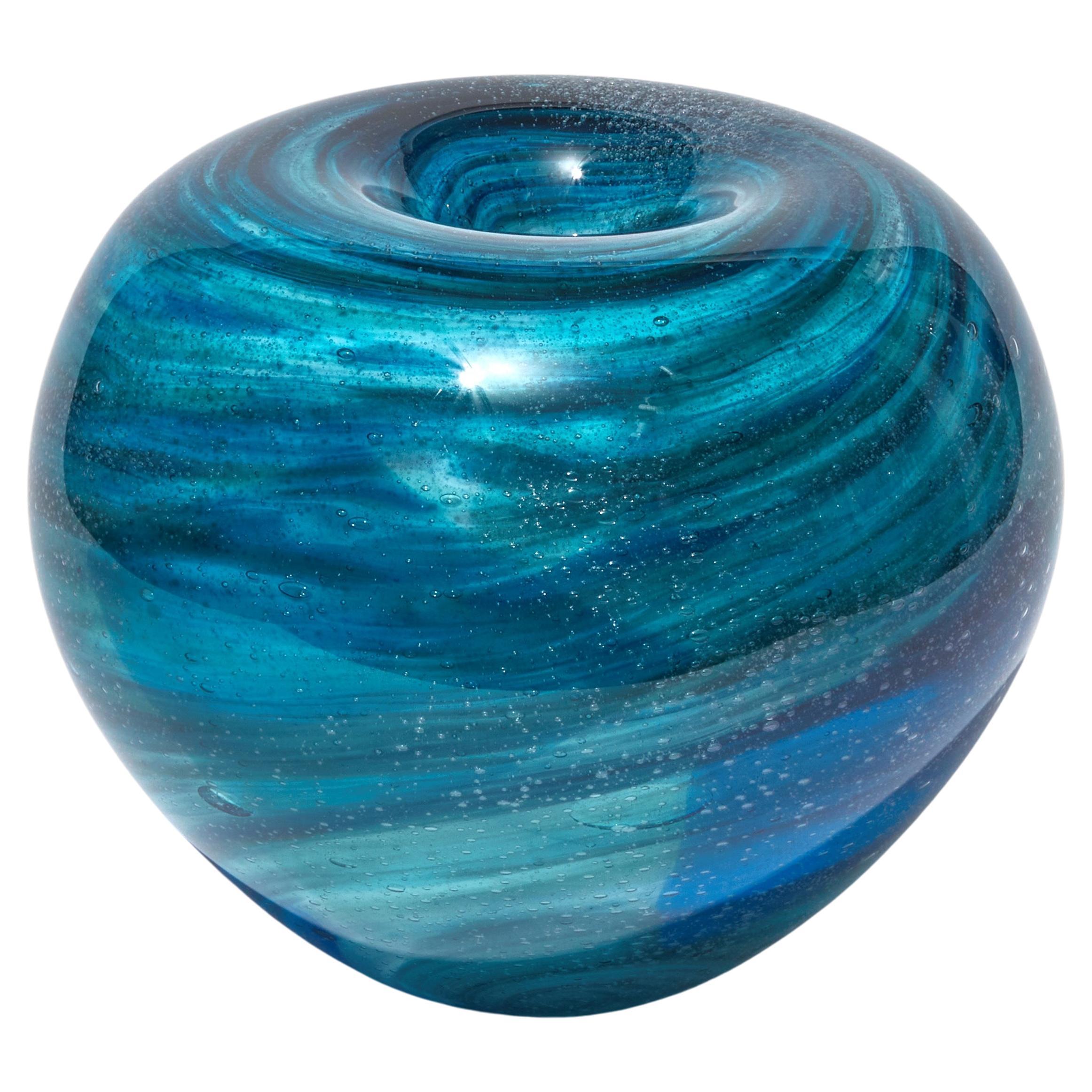Maelstrom, Blue & Aqua Glass Sculptural Centrepiece by Cathryn Shilling For Sale