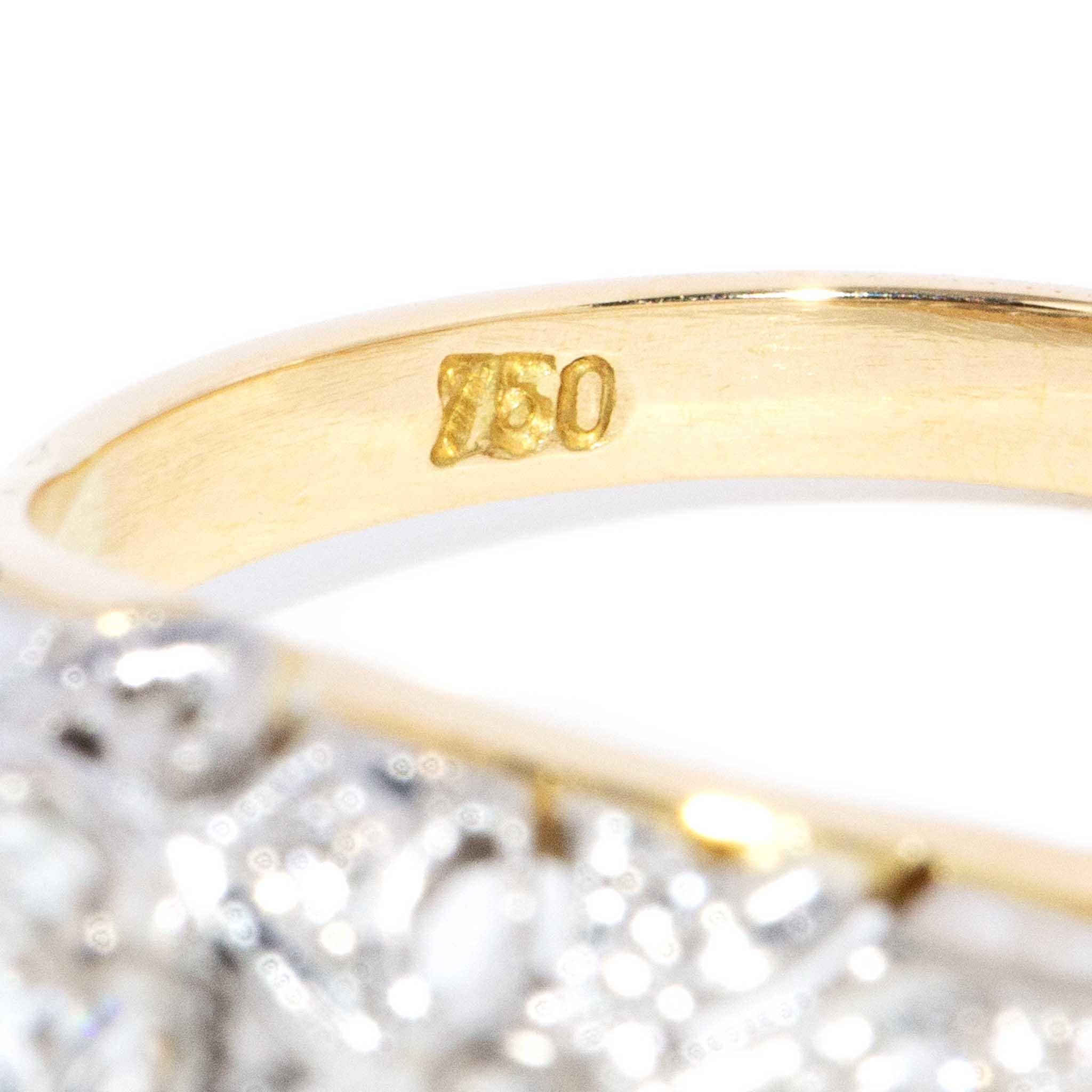 Vintage Circa 1970s Brilliant & Single Diamond Ring 18 Carat Yellow & White Gold For Sale 4