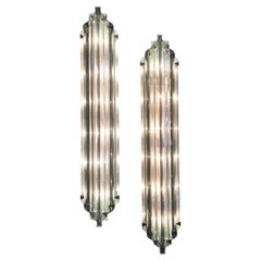 Italienische „Maestoso“-Wandleuchte aus klarem und grünem Murano-Triedri-Glas von Fabio Ltd