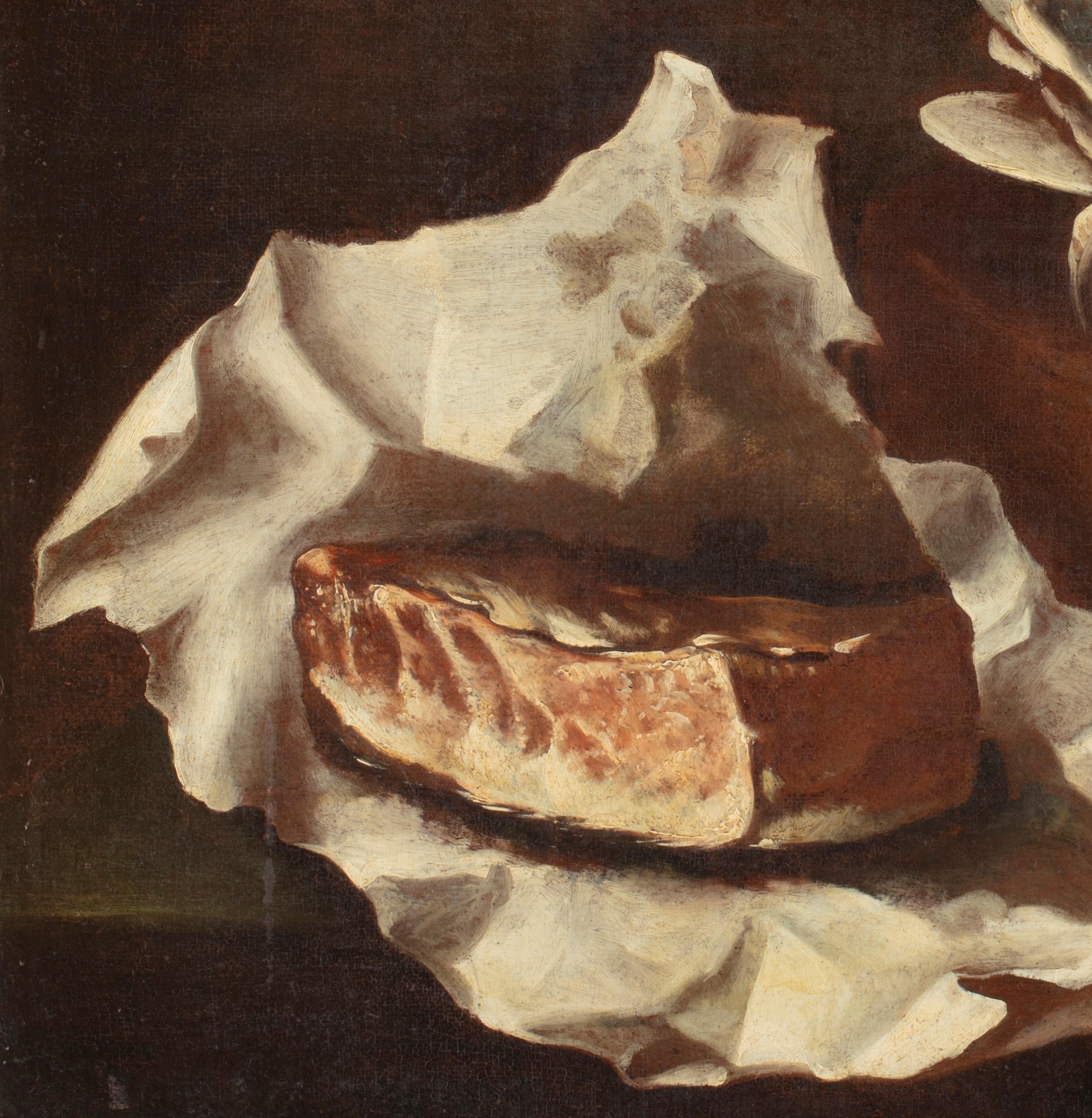 17. Jahrhundert von Neapolitanischer Meister Stillleben mit Tintenfisch Öl auf Leinwand (Alte Meister), Painting, von Maestro active in Naples in the 17th century
