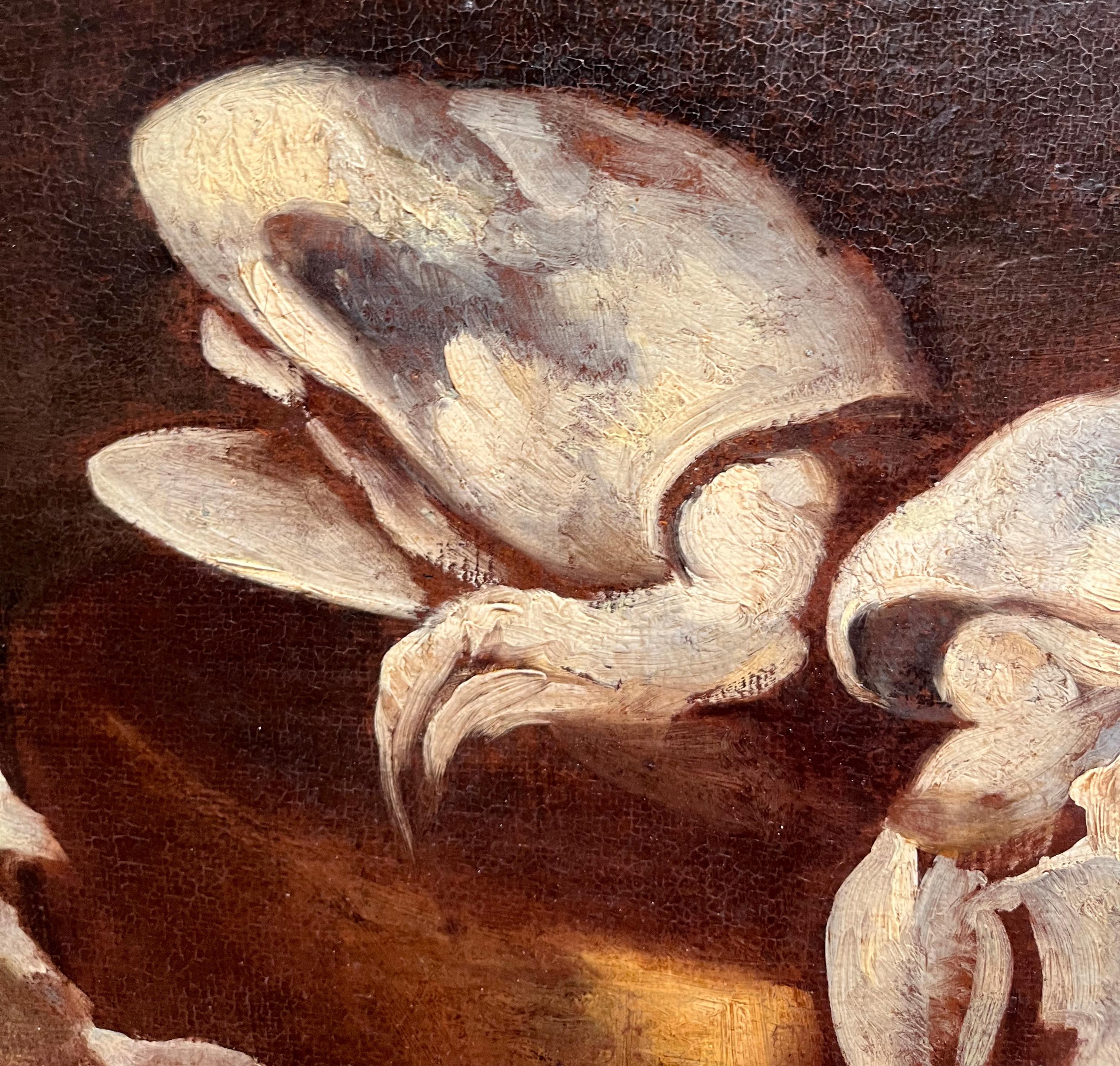 17. Jahrhundert von Neapolitanischer Meister Stillleben mit Tintenfisch Öl auf Leinwand im Angebot 3