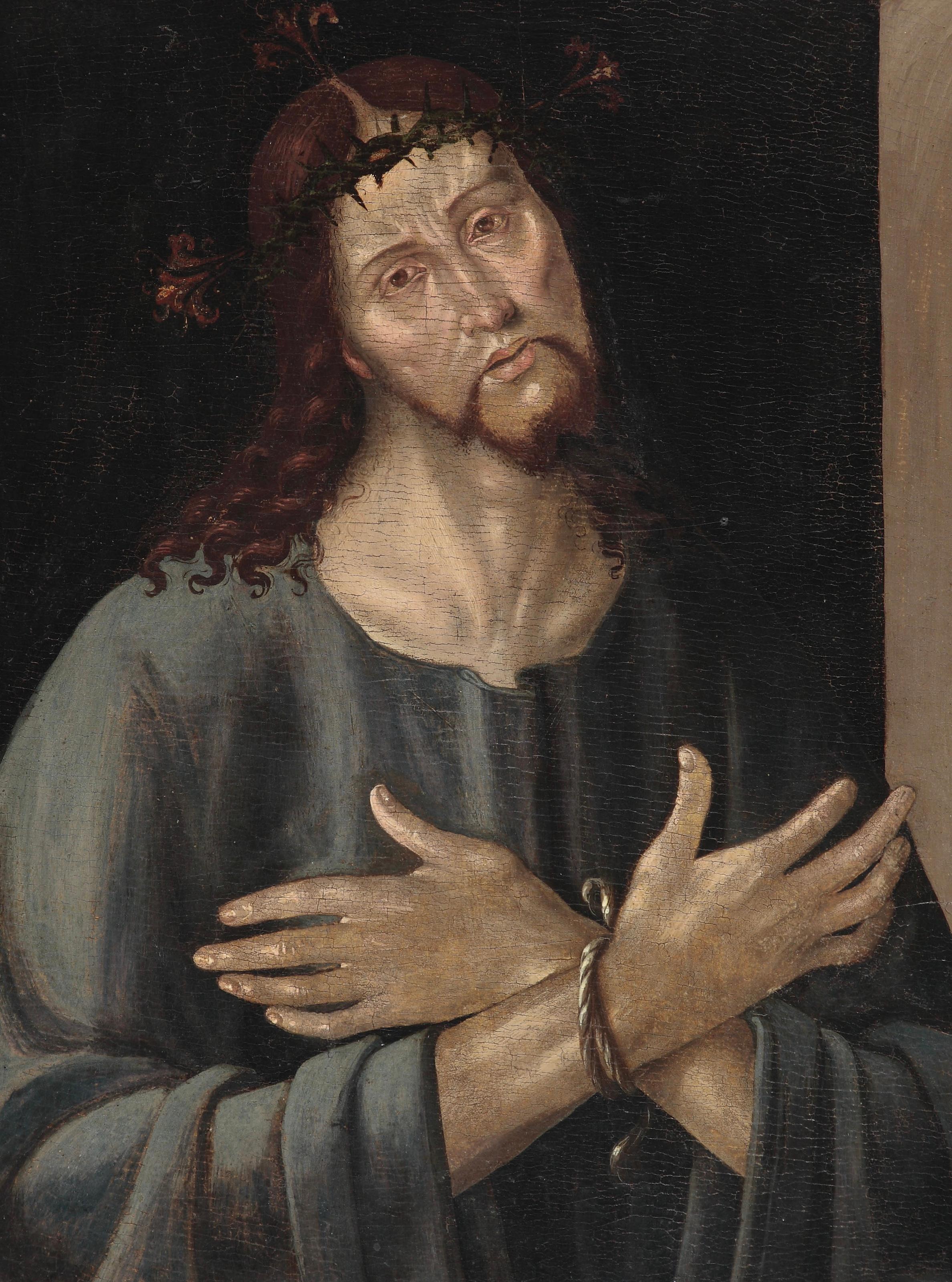 15th Century By Maestro della Pala Sforzesca Vir Dolorum Tempera on Panel 2