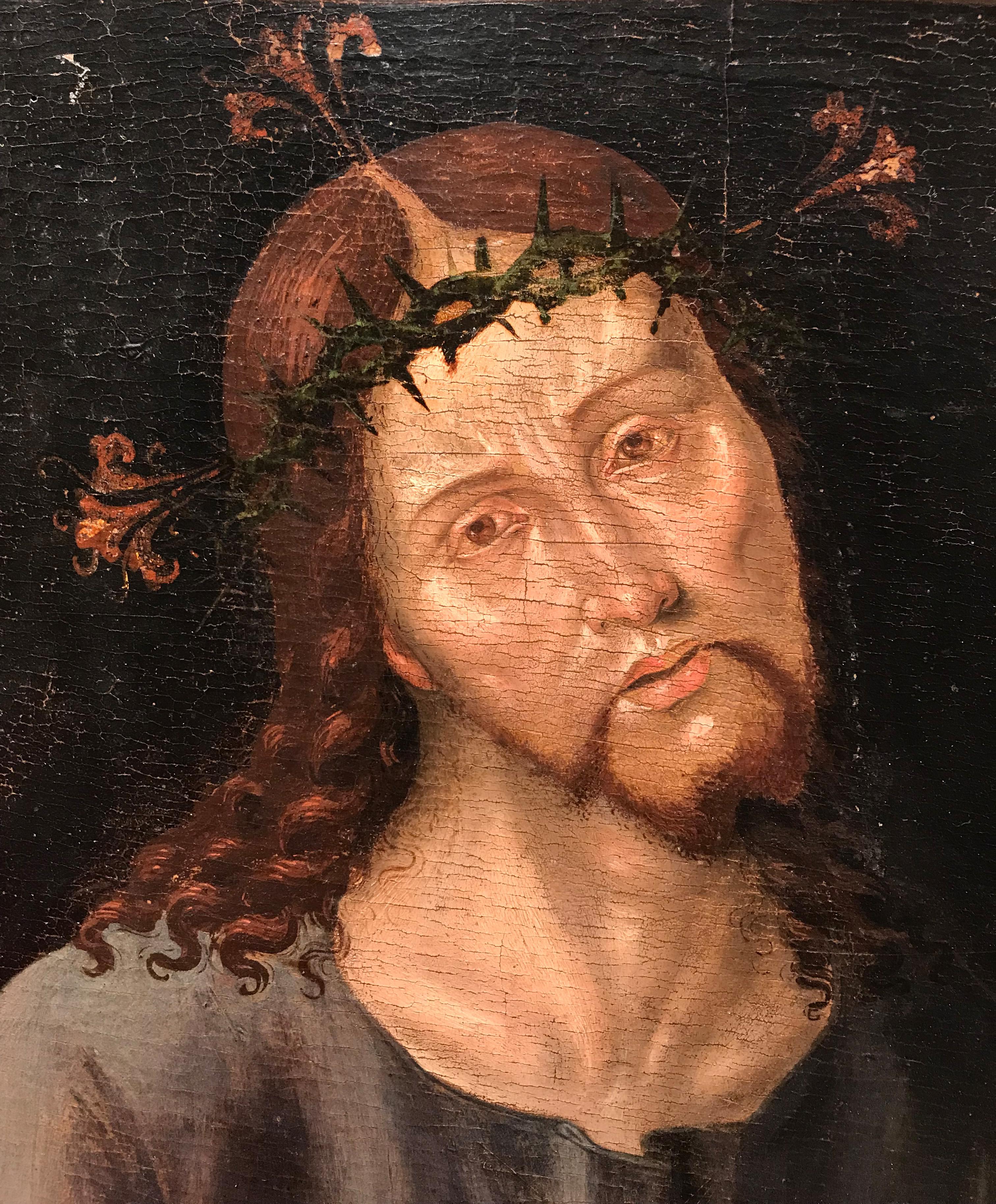 XV secolo Dal Maestro della Pala Sforzesca Ecce Homo Tempera su pannello in vendita 4