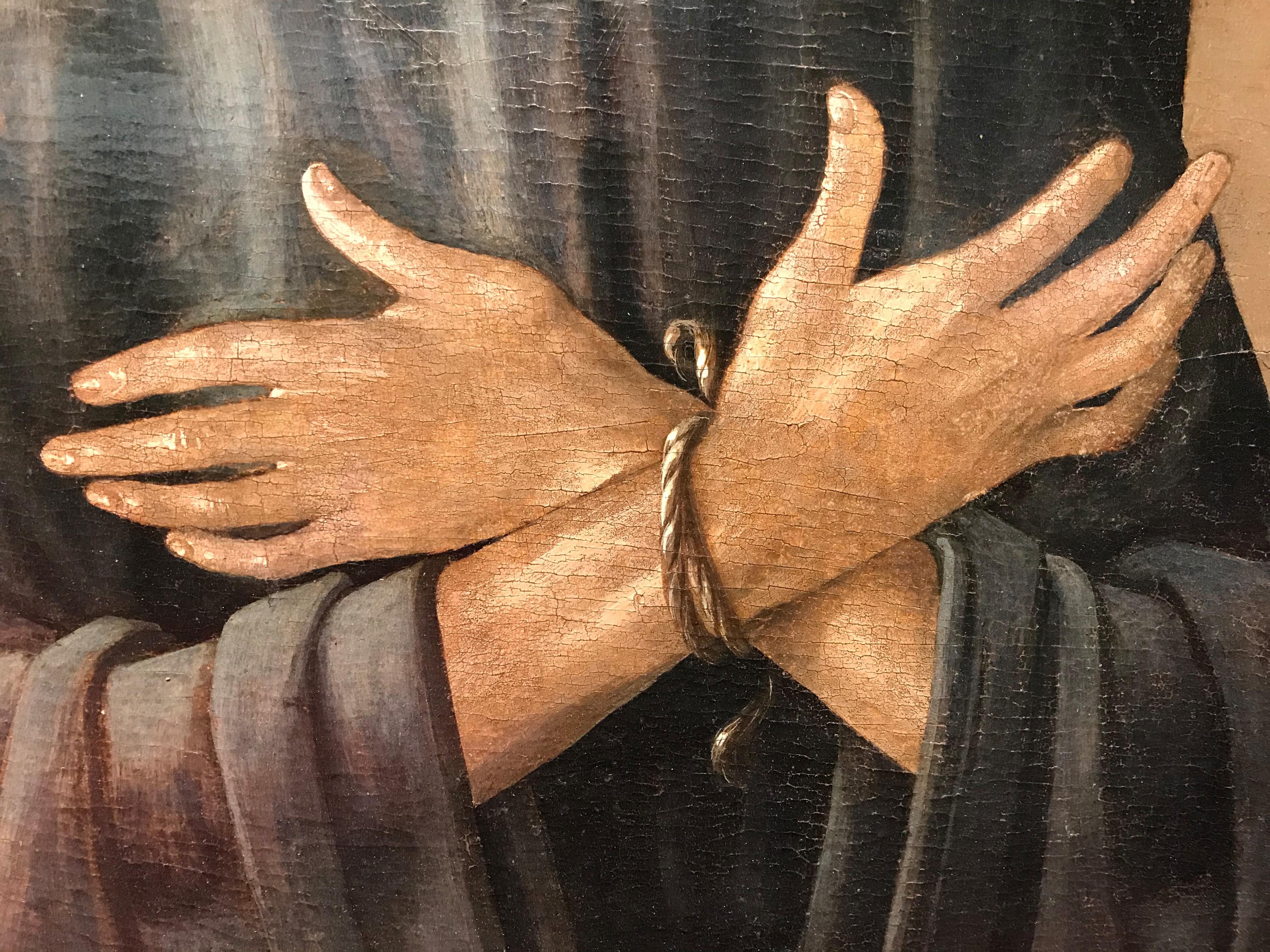 XV secolo Dal Maestro della Pala Sforzesca Ecce Homo Tempera su pannello in vendita 7