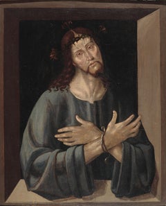 15th Century By Maestro della Pala Sforzesca Vir Dolorum Tempera on Panel
