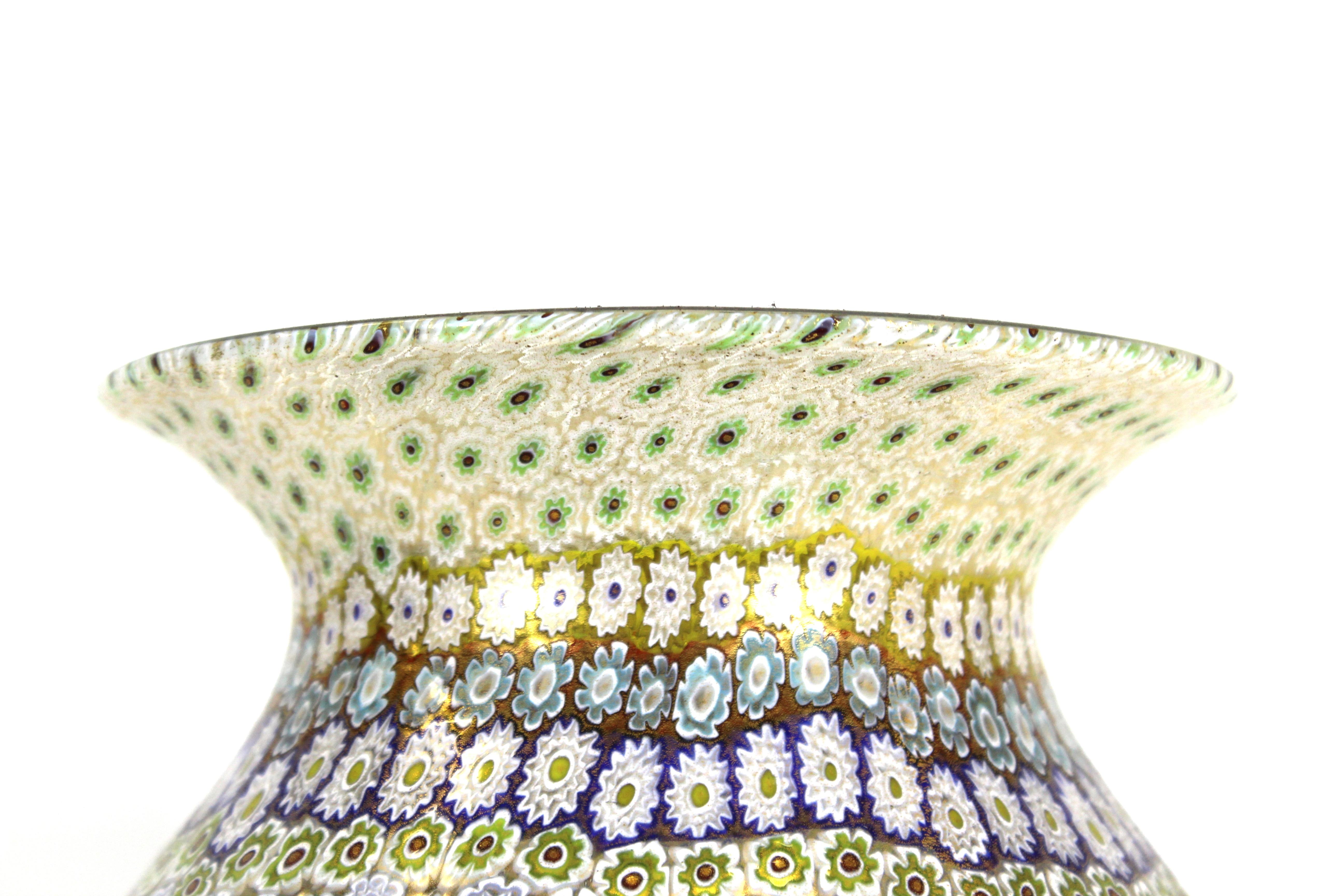 Maestro Imperio Rossi Italian Murano Glass Millefiori Monumental Vase For Sale 1