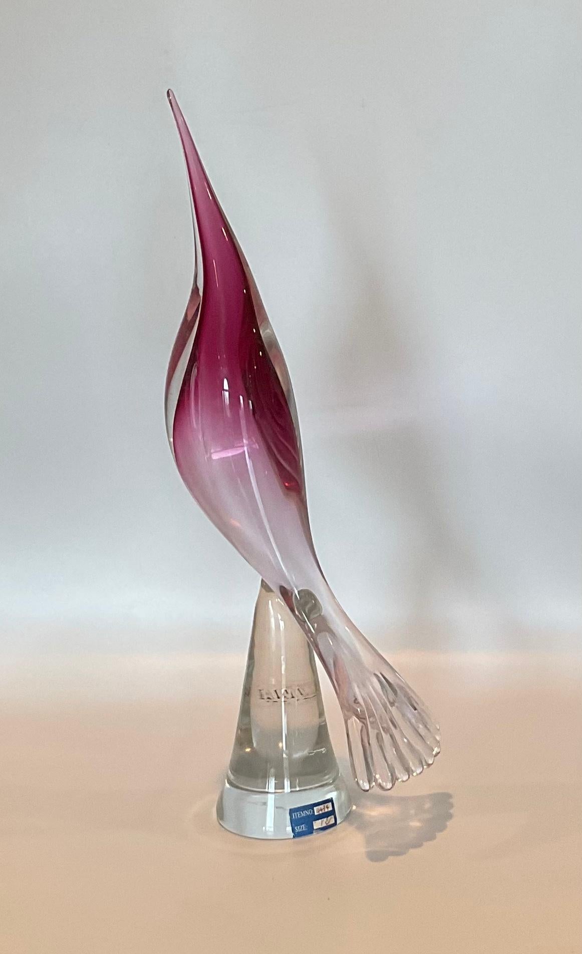 Maestro Renato Anatra Large Sommerso Murano Art Glass Bird Sculpture Signed By the artist as pictured. Also retains original labels.