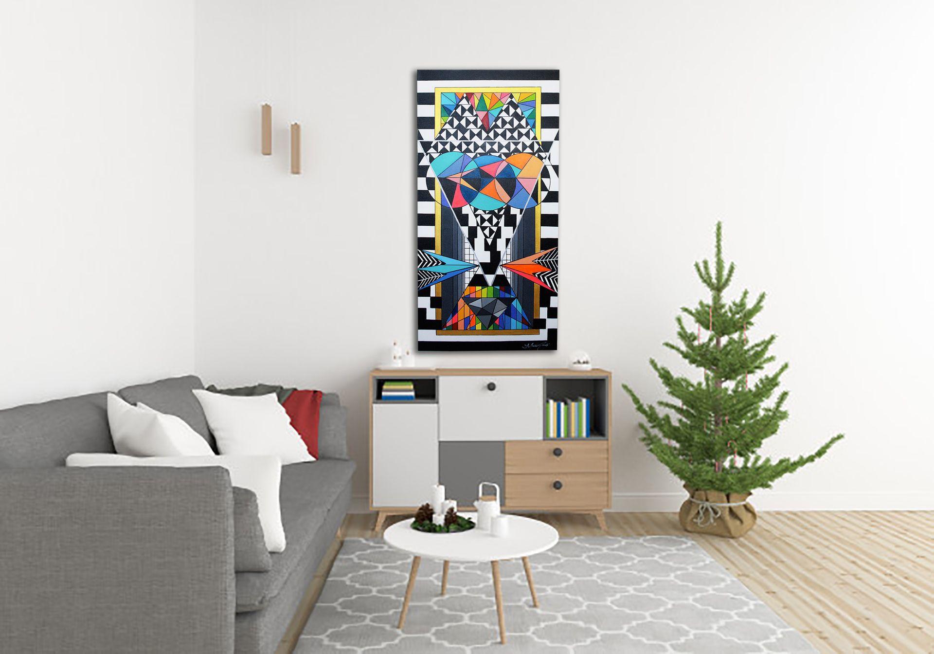 Cuando el amor choca, Pintura, Acrílico sobre lienzo - Painting Abstracto de Maeva Fouche'