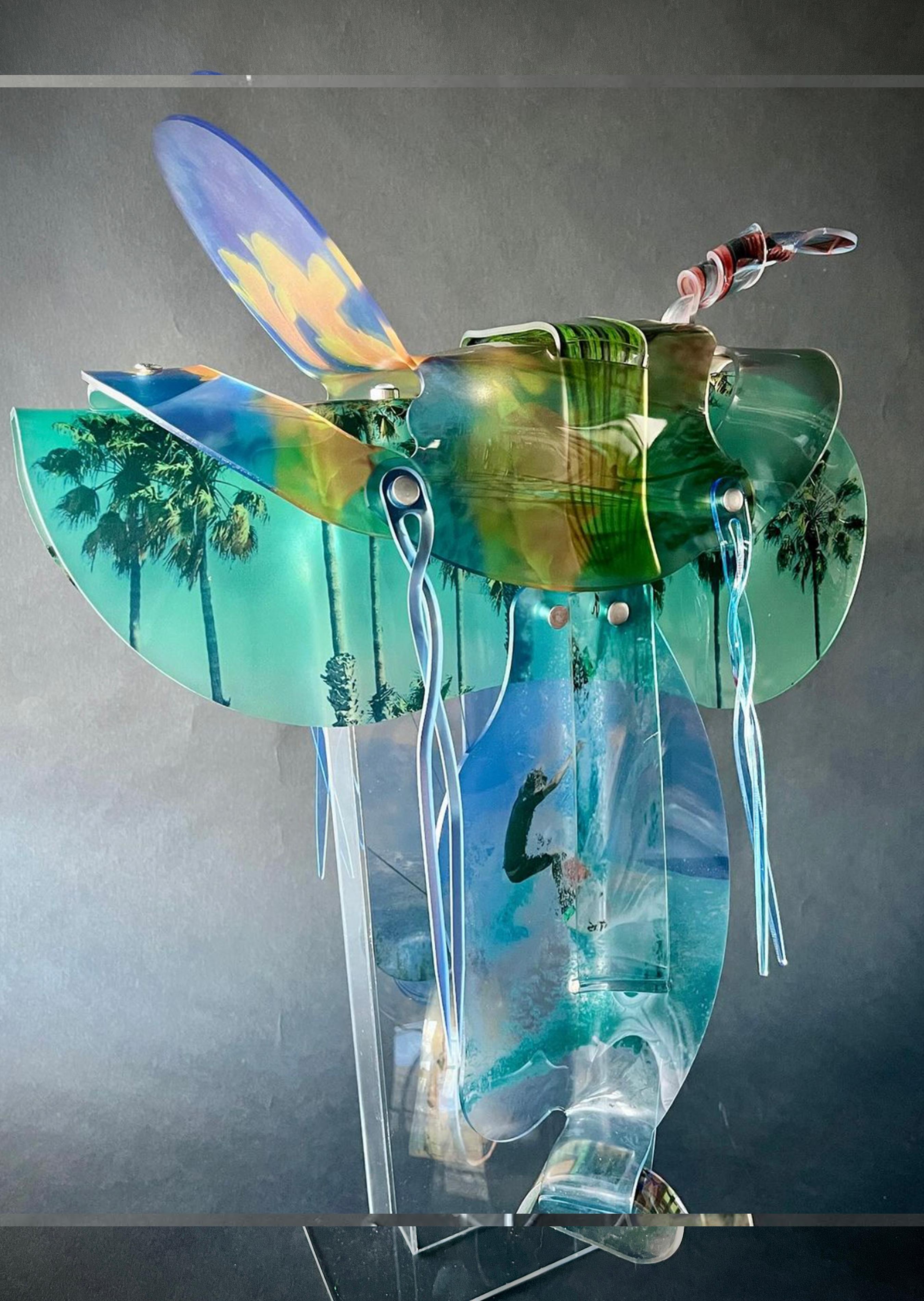 Maeve Eichelberger Figurative Sculpture - "California Dreamin"-  UV inks printed on acrylic & hand formed