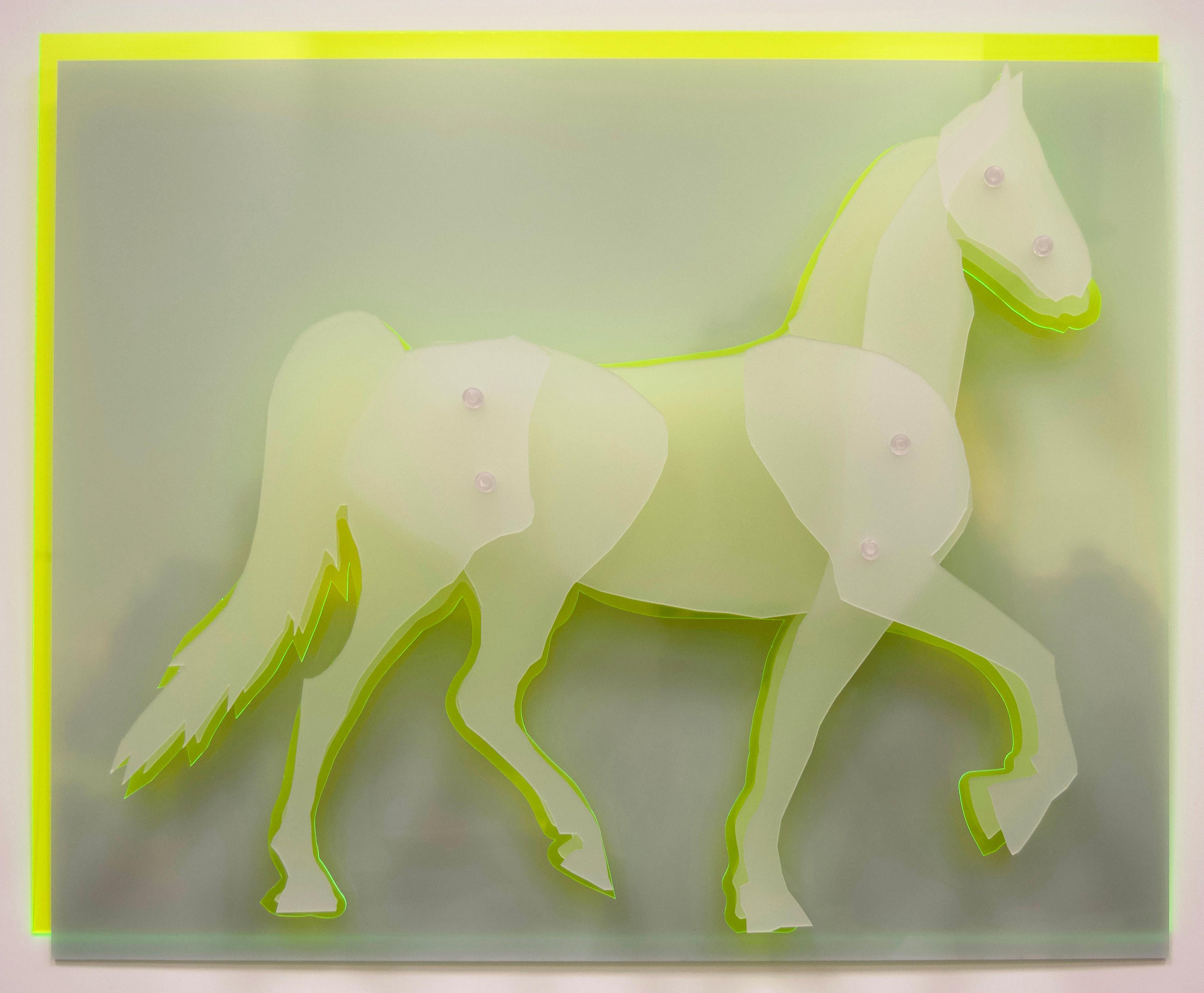 "Electric Pony 1" -  frosted and fluorescent acrylic