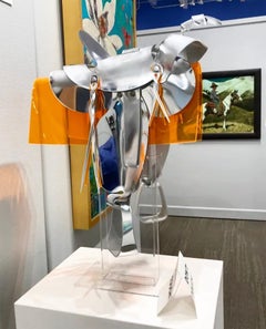 "Riflessi di un tramonto" specchio e neon acrilico formato a mano