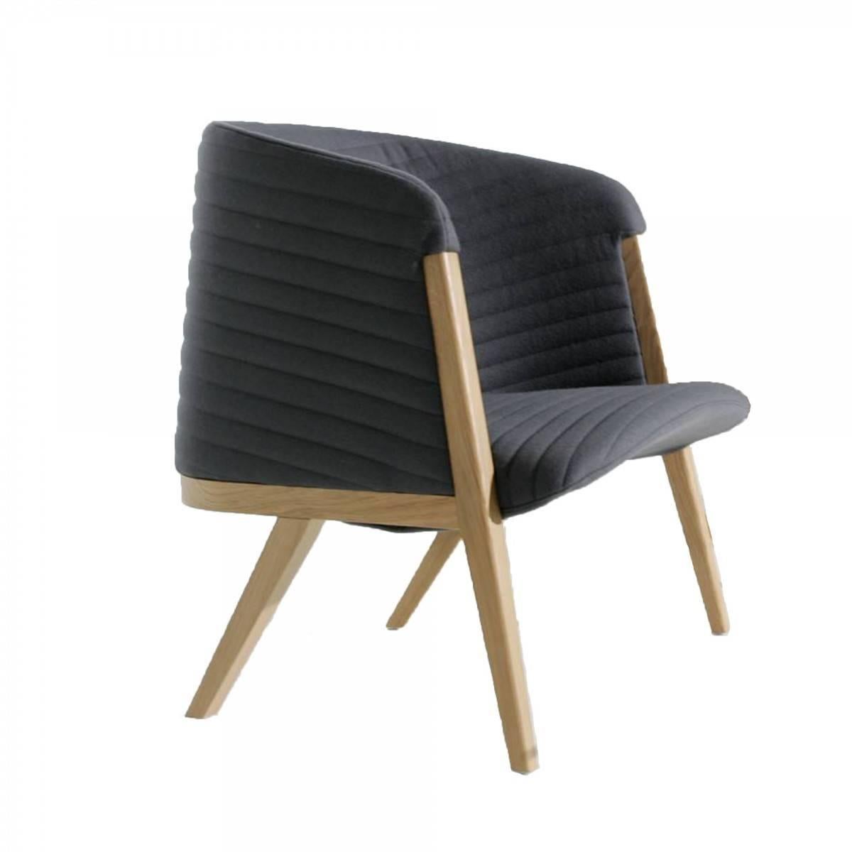 Modern Mafalda Armchair by Patricia Urquiola for Moroso in Oak with Leather or Fabric For Sale