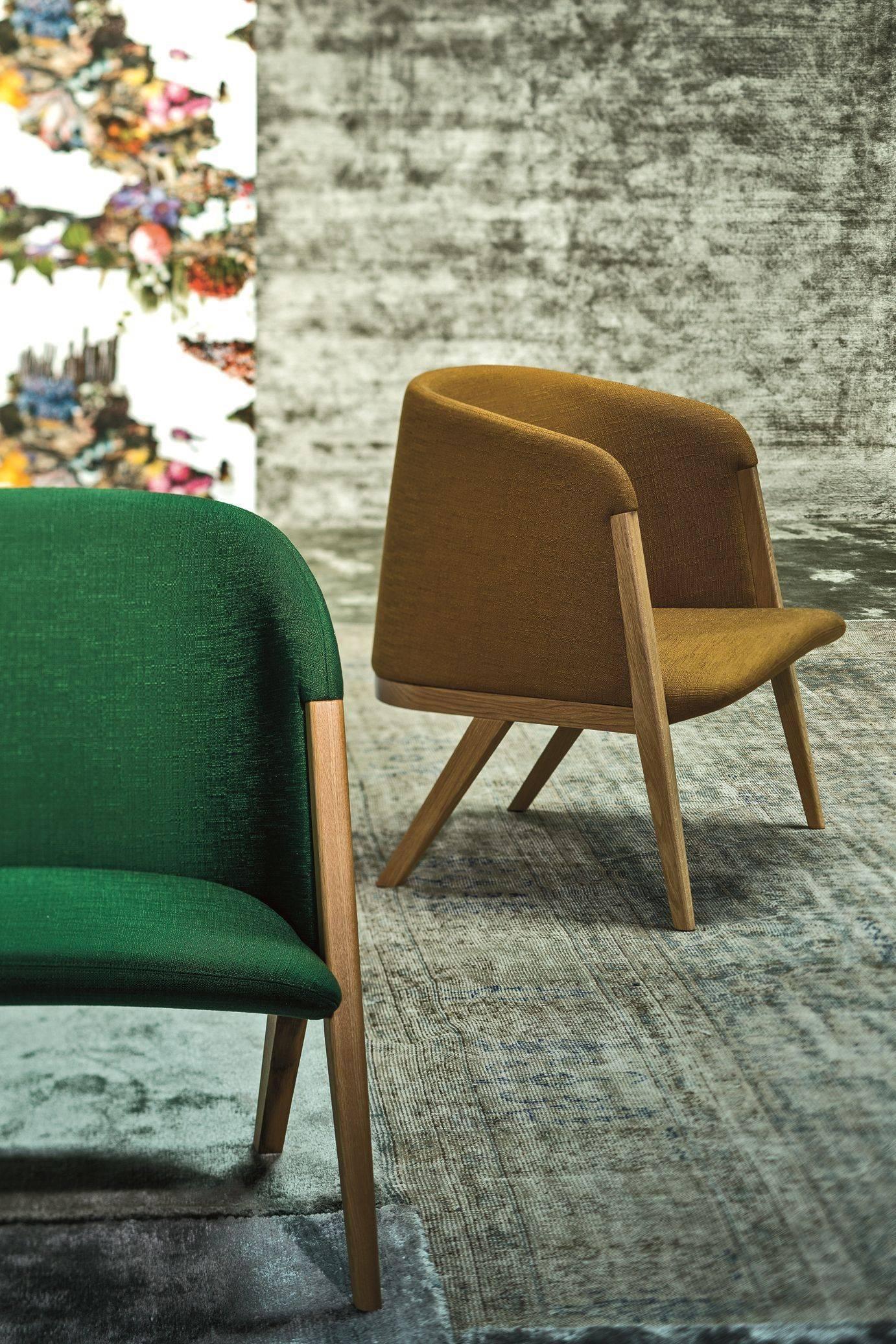 Contemporary Mafalda Armchair by Patricia Urquiola for Moroso in Oak with Leather or Fabric For Sale