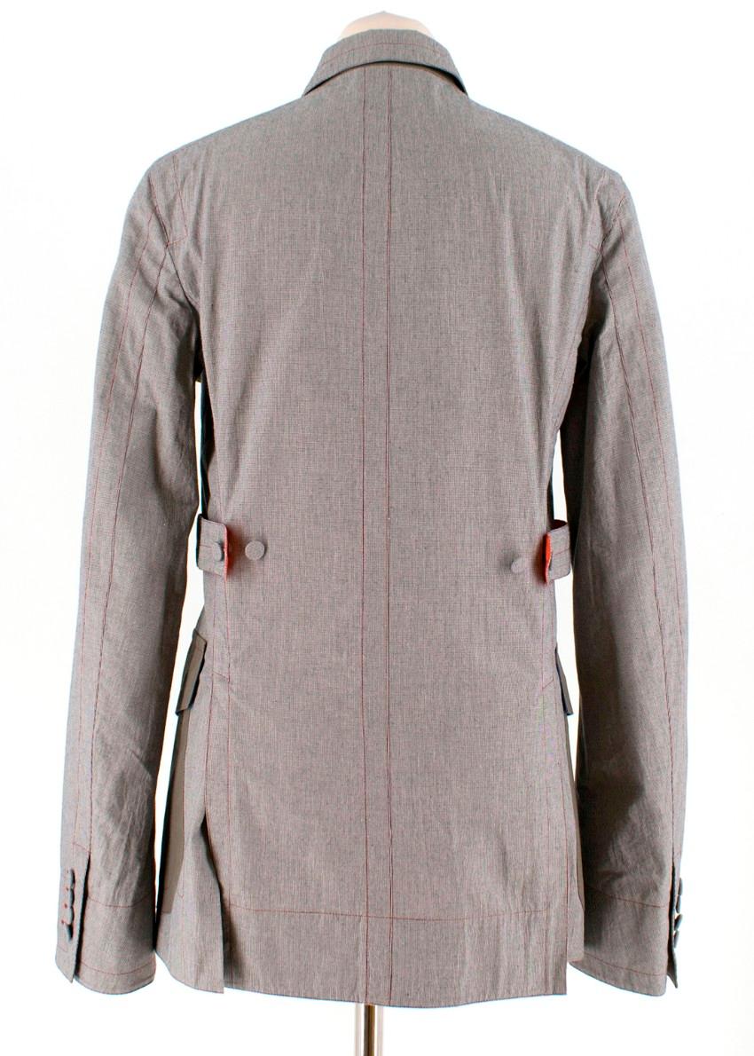 Gray Mafalda Von Hessen patch-pocket houndstooth cotton jacket US 2 For Sale