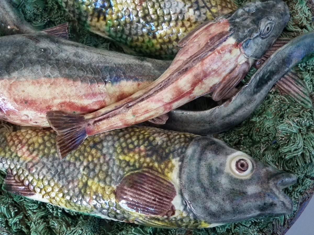 Portuguese Mafra Palissy Majolica Fish Wall Plate
