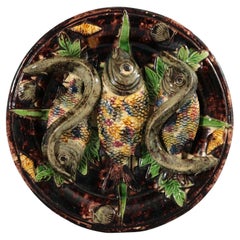Mafra Palissy Majolica Fishes and Eels Wall Plate