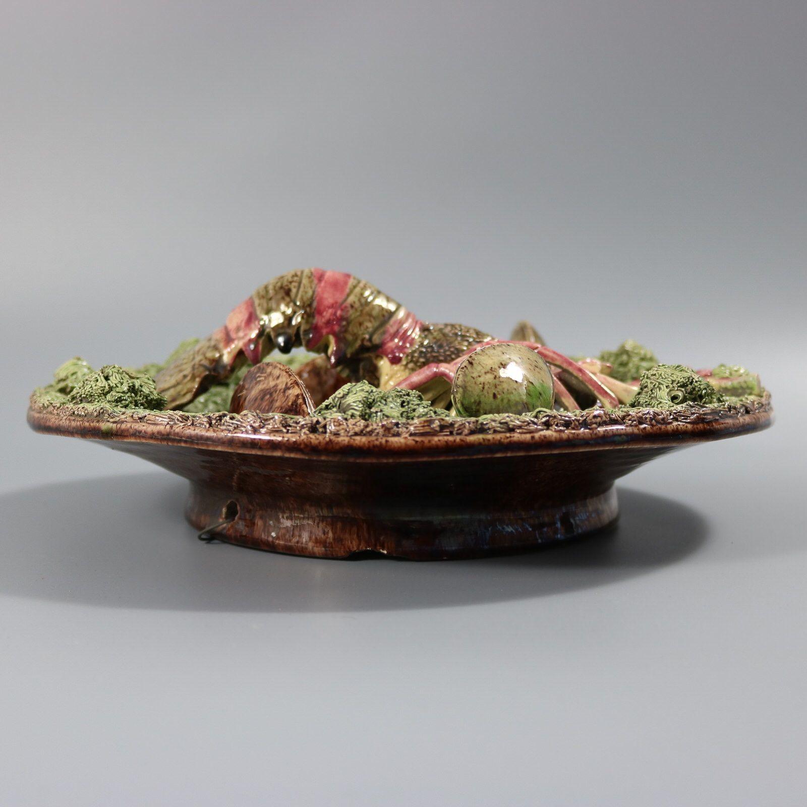 Mafra Palissy Majolica Lobster Plate For Sale 4
