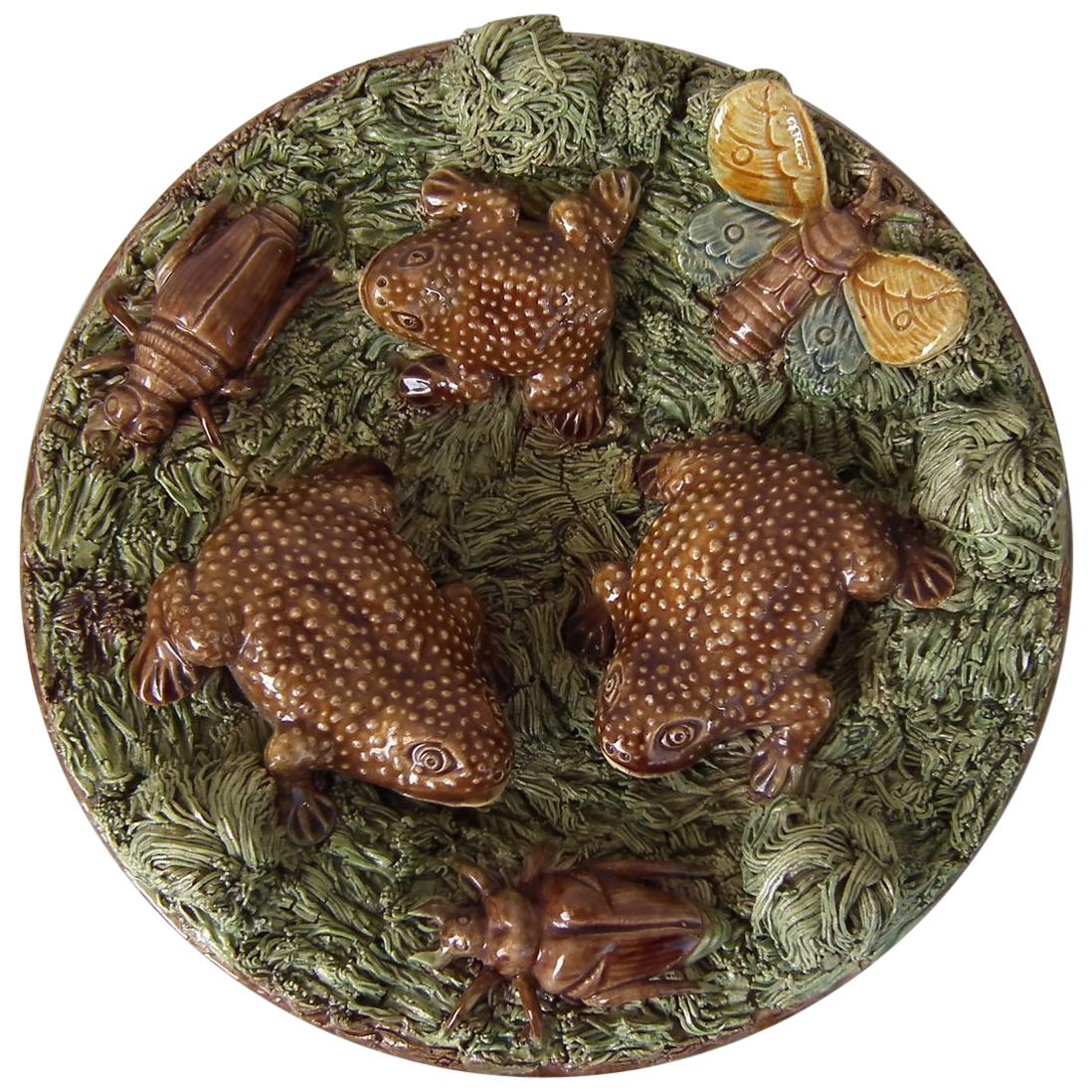 Mafra Palissy Majolica Toads Plate