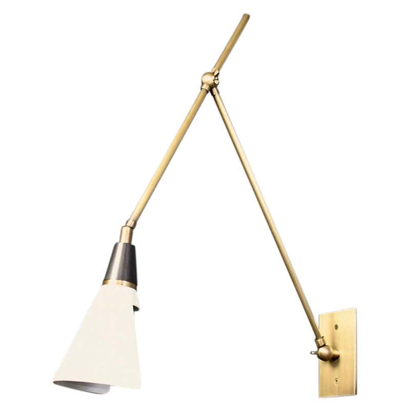 Magari Adjustable Wall Lamp in Bronze, White and Brass by Blueprint ...