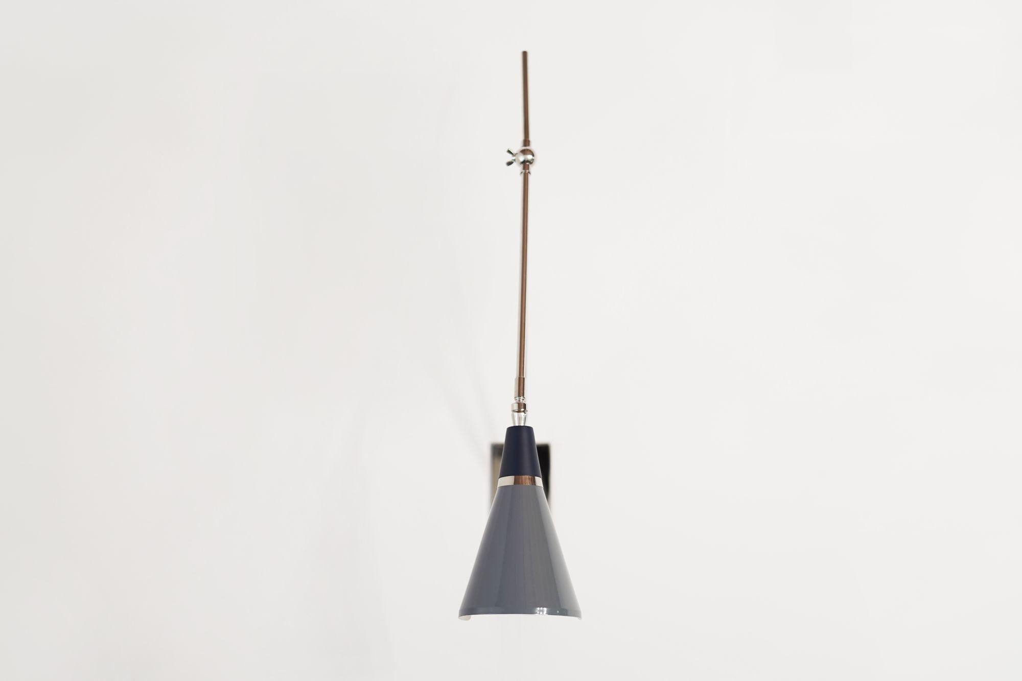 Mid-Century Modern MAGARI Wall Lamp in Nickel For Sale