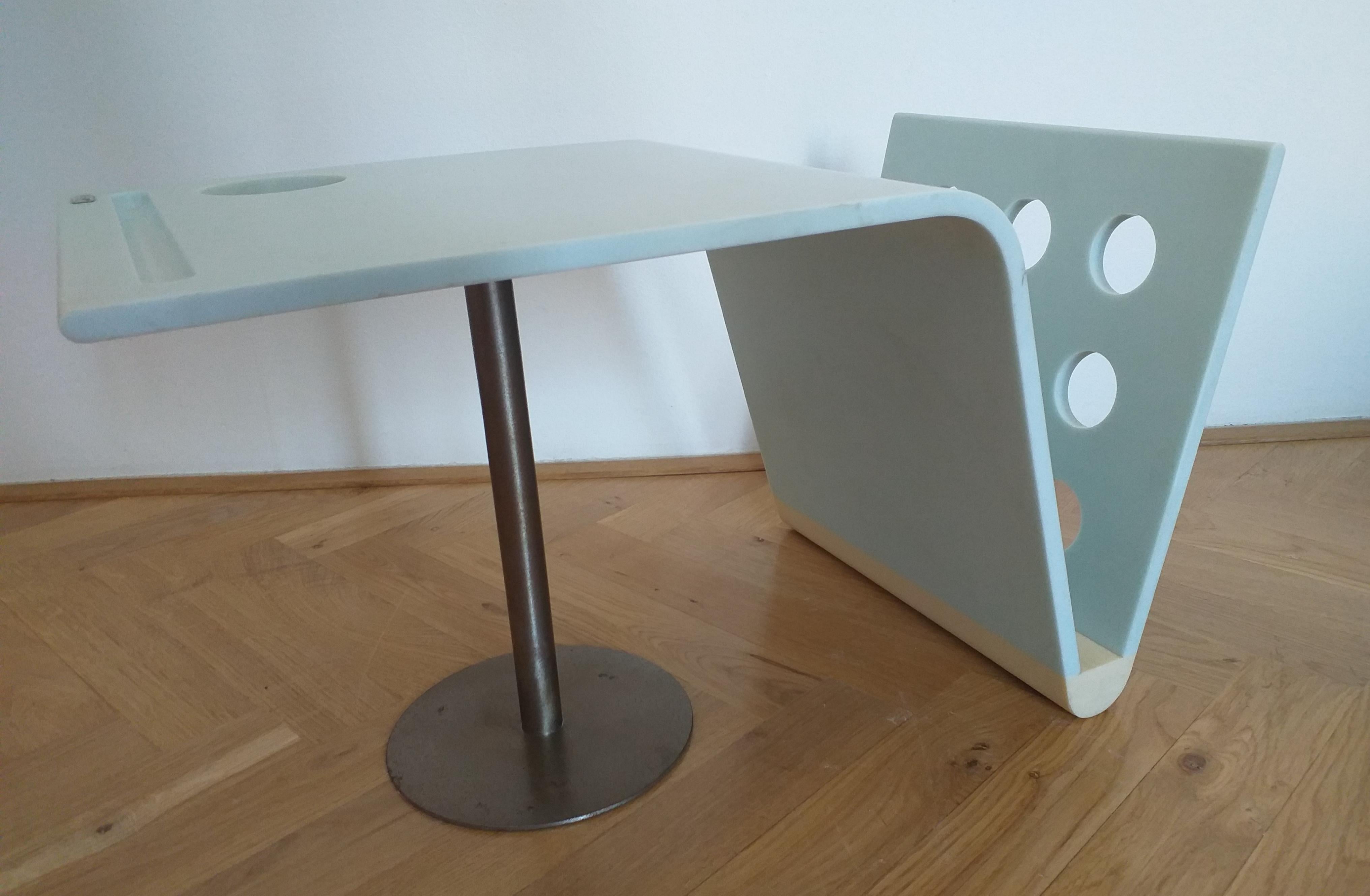 Magazine and Side Table in Midcentury Styte, Corian, Italy, 1990s 3