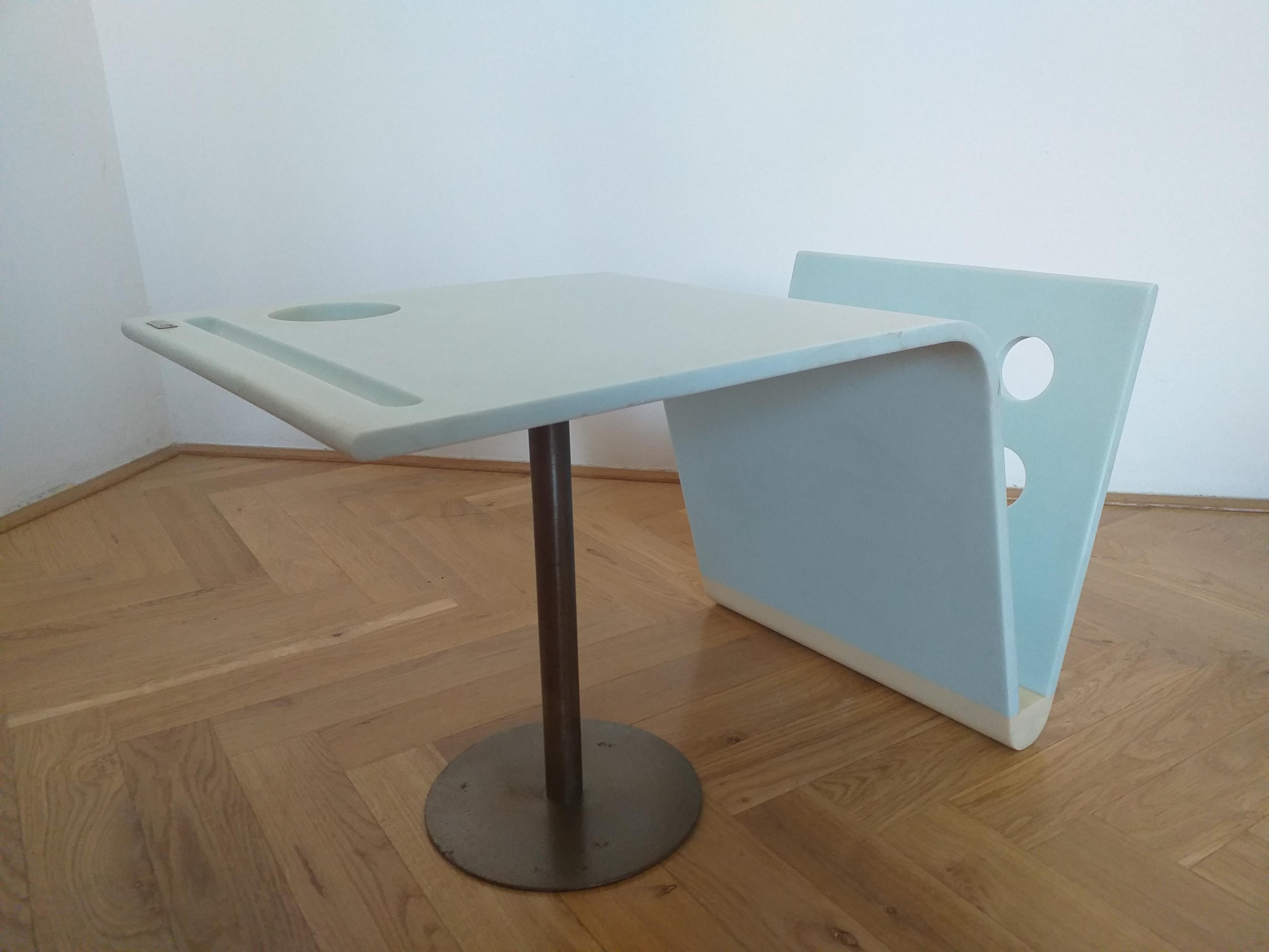 Magazine and Side Table in Midcentury Styte, Corian, Italy, 1990s In Good Condition In Praha, CZ