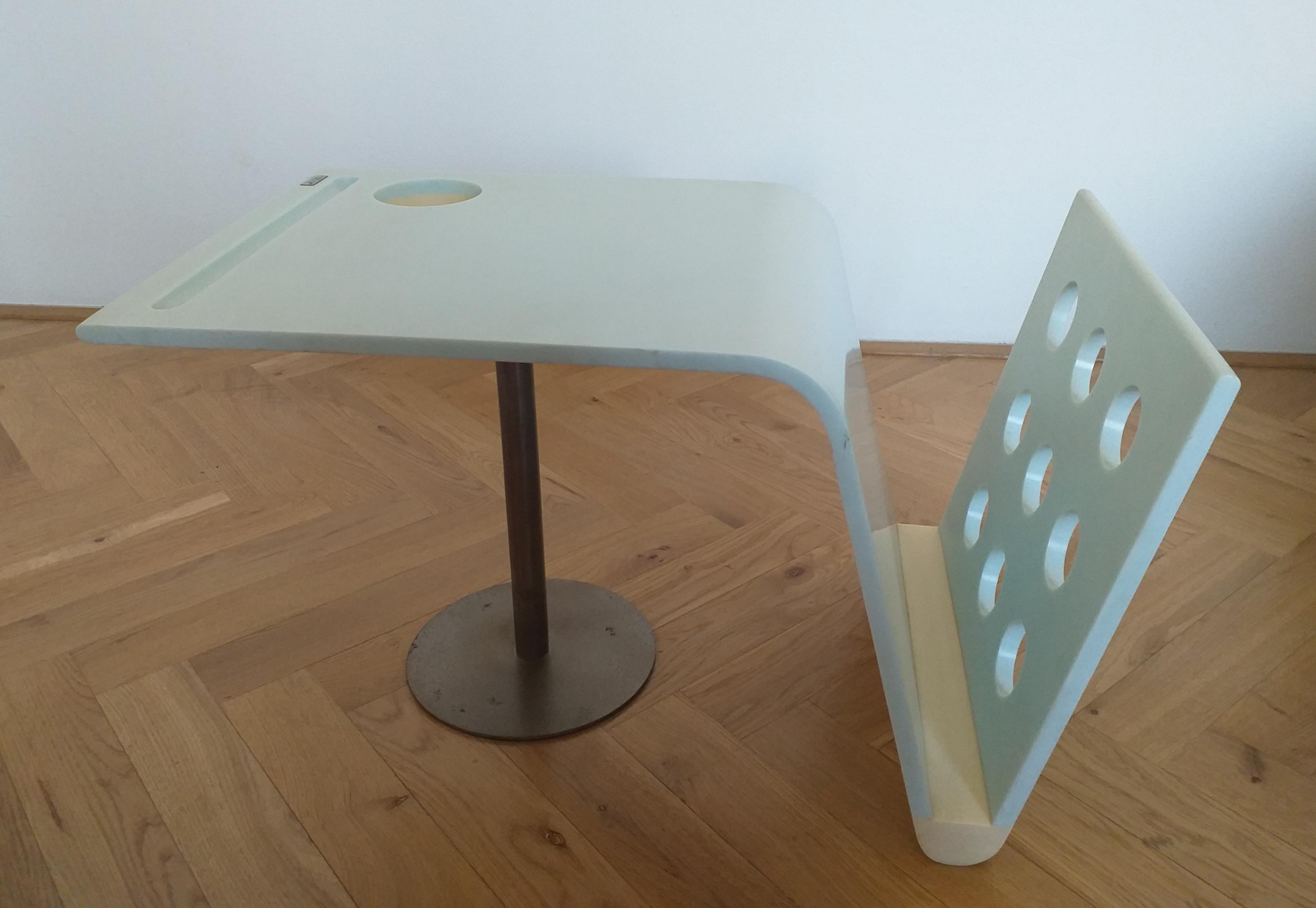 Magazine and Side Table in Midcentury Styte, Corian, Italy, 1990s 2