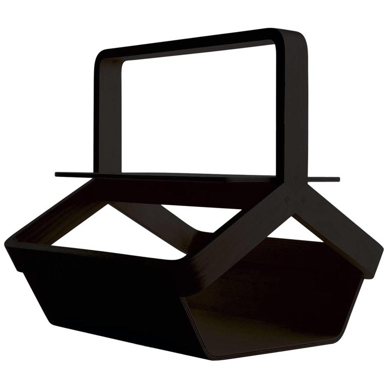 Magazine Black Basket by Enzo Berti For Sale at 1stdibs