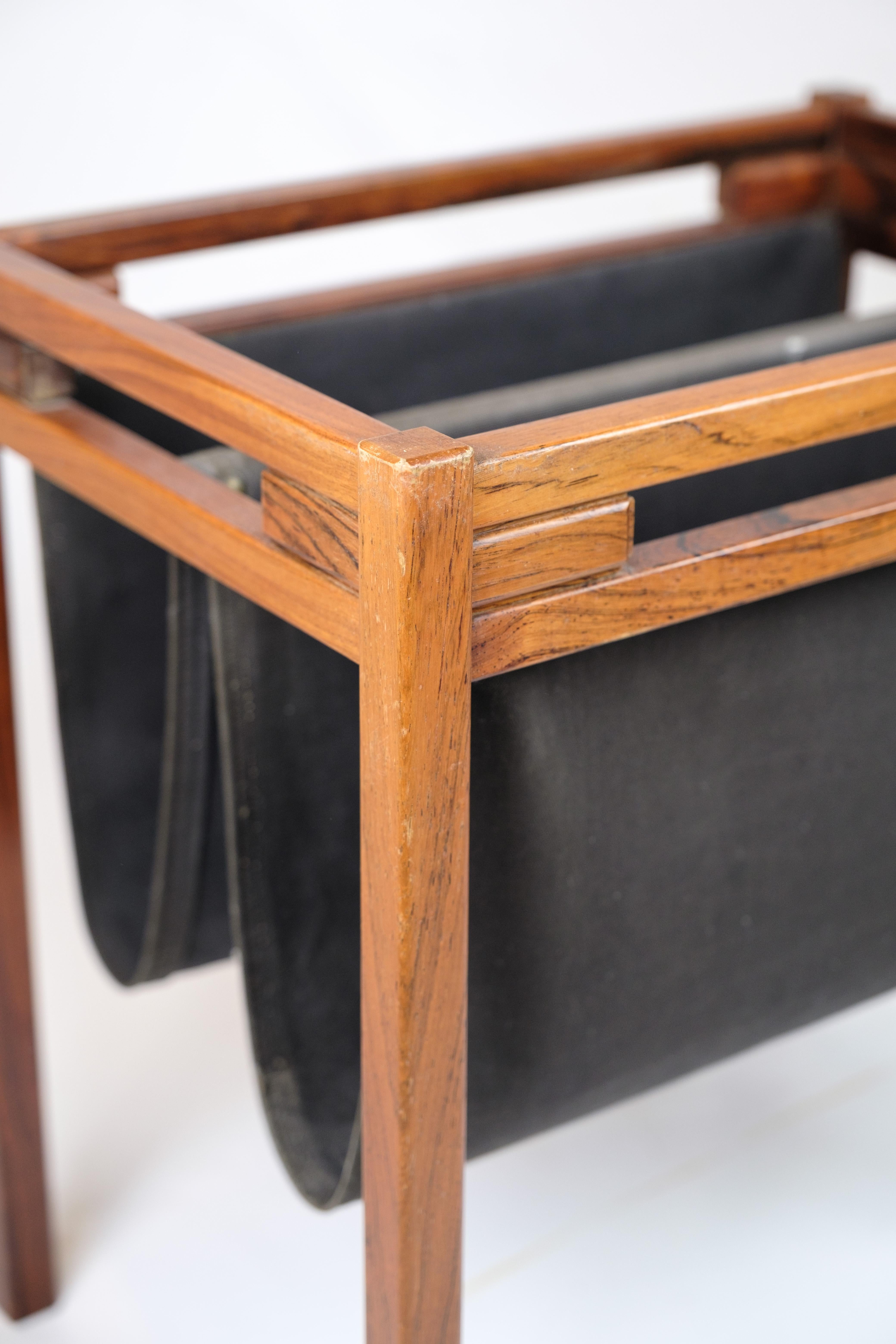 Danese Portariviste in palissandro e tela nera, design danese degli anni '60 in vendita