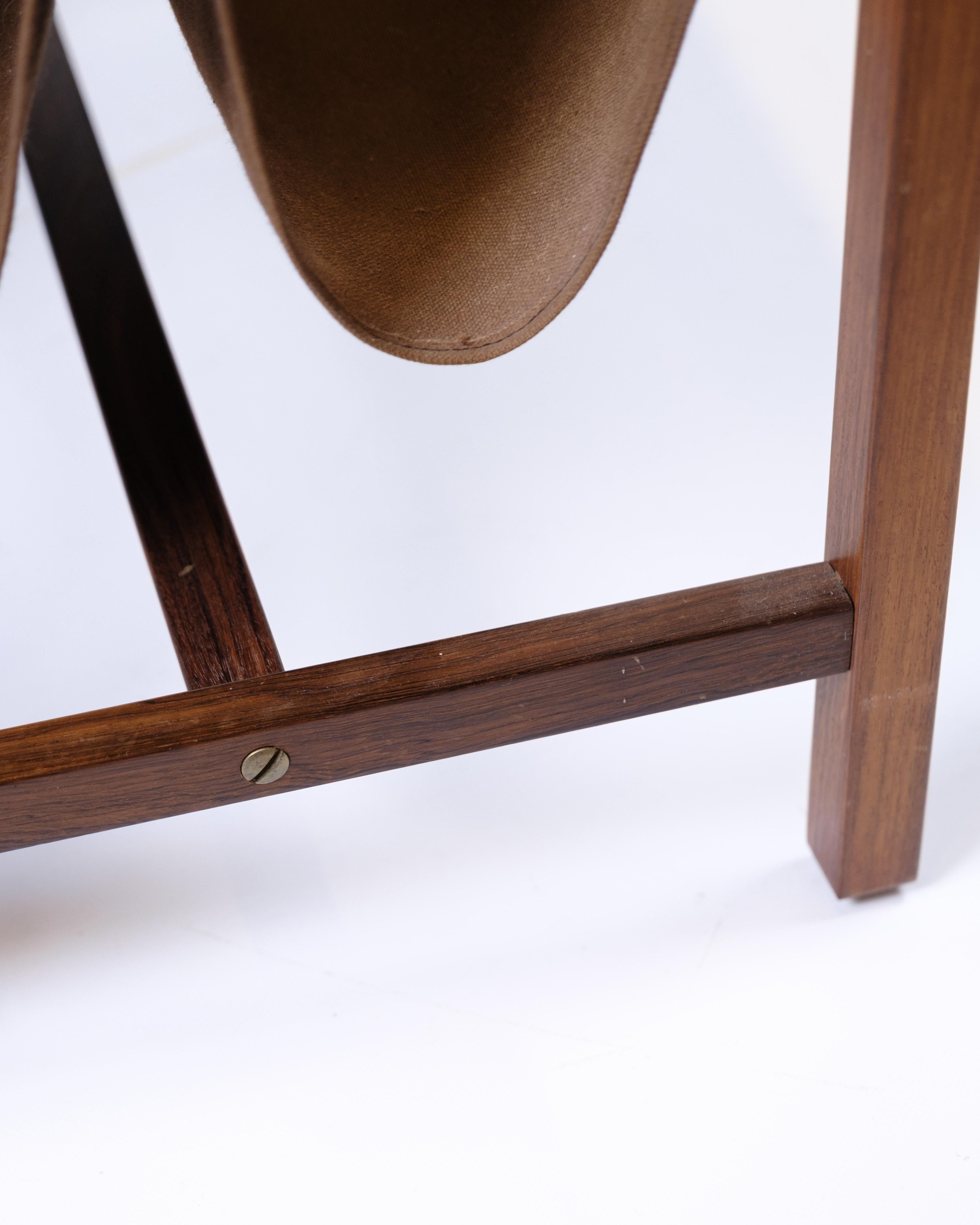 Danese Portariviste in palissandro e tela marrone, design danese degli anni '60 in vendita