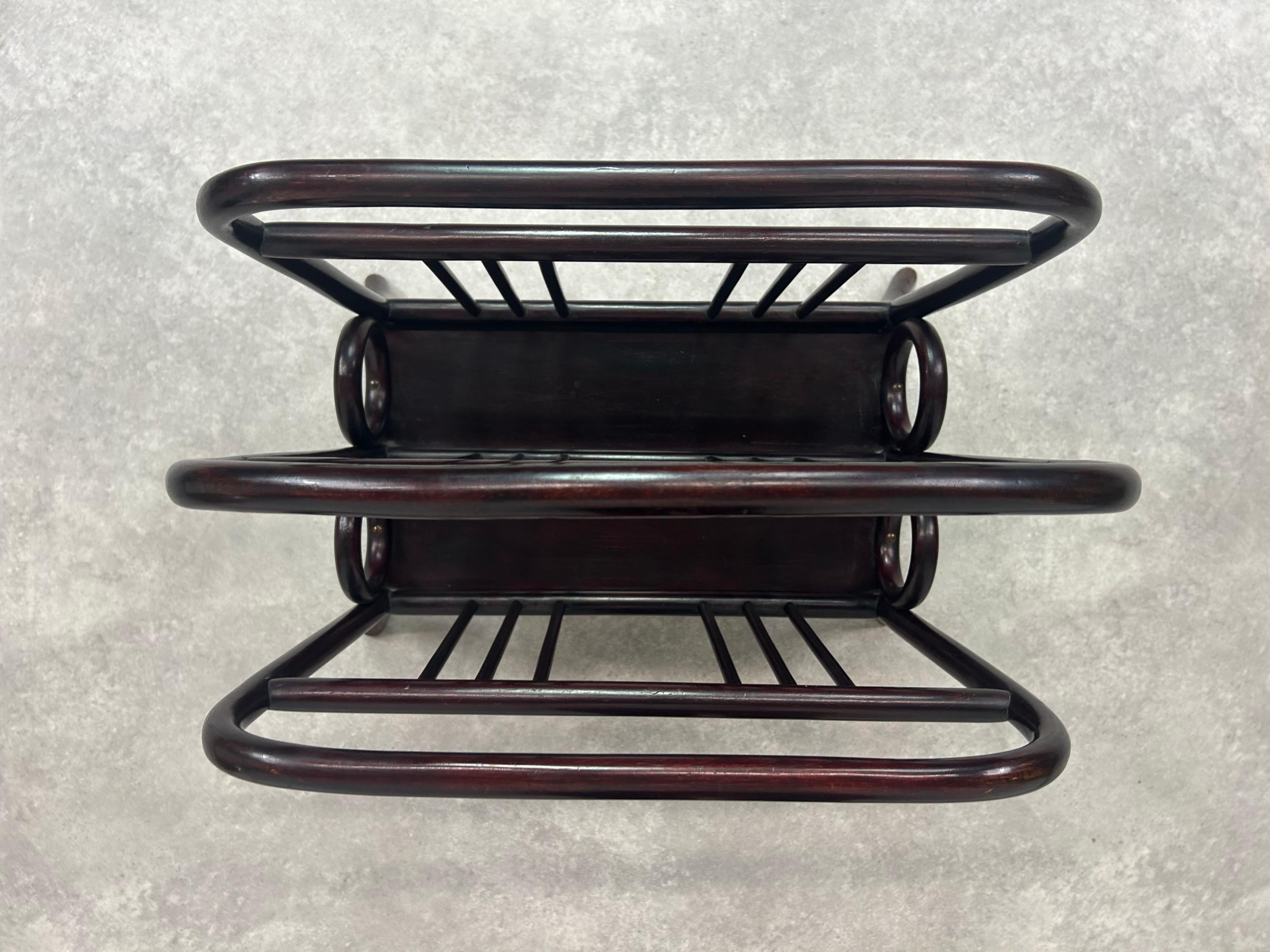Beech Magazine holder no.33 by Thonet For Sale