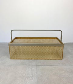 Magazine Holder Rack in Nickel and Netting Lucite, Italy, 1970s