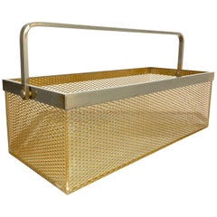 Magazine Holder Rack in Nickel and Netting Lucite, Italy, 1970s