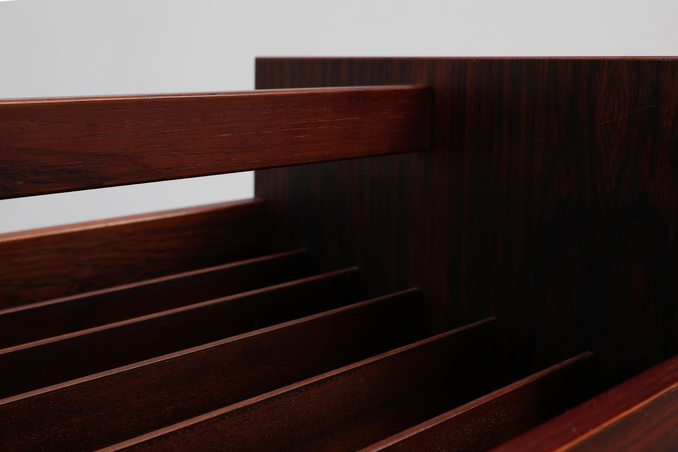 Legno Portariviste LP Caddy Rack di Rolf Hesland per Bruksbo, Norvegia anni '70 in vendita