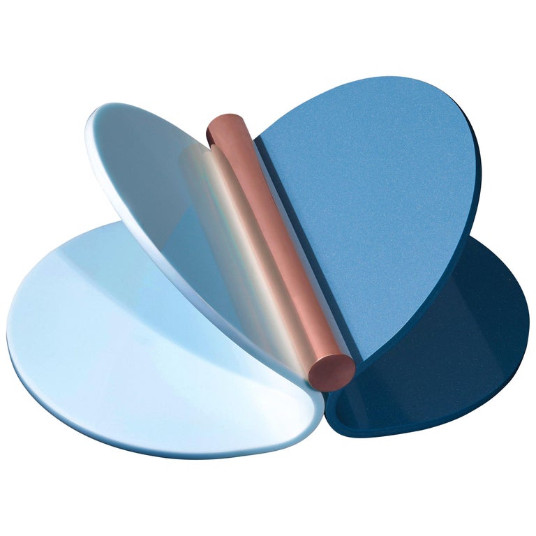 Magazine Rack in Artificial Stone and Polished Copper at 1stDibs