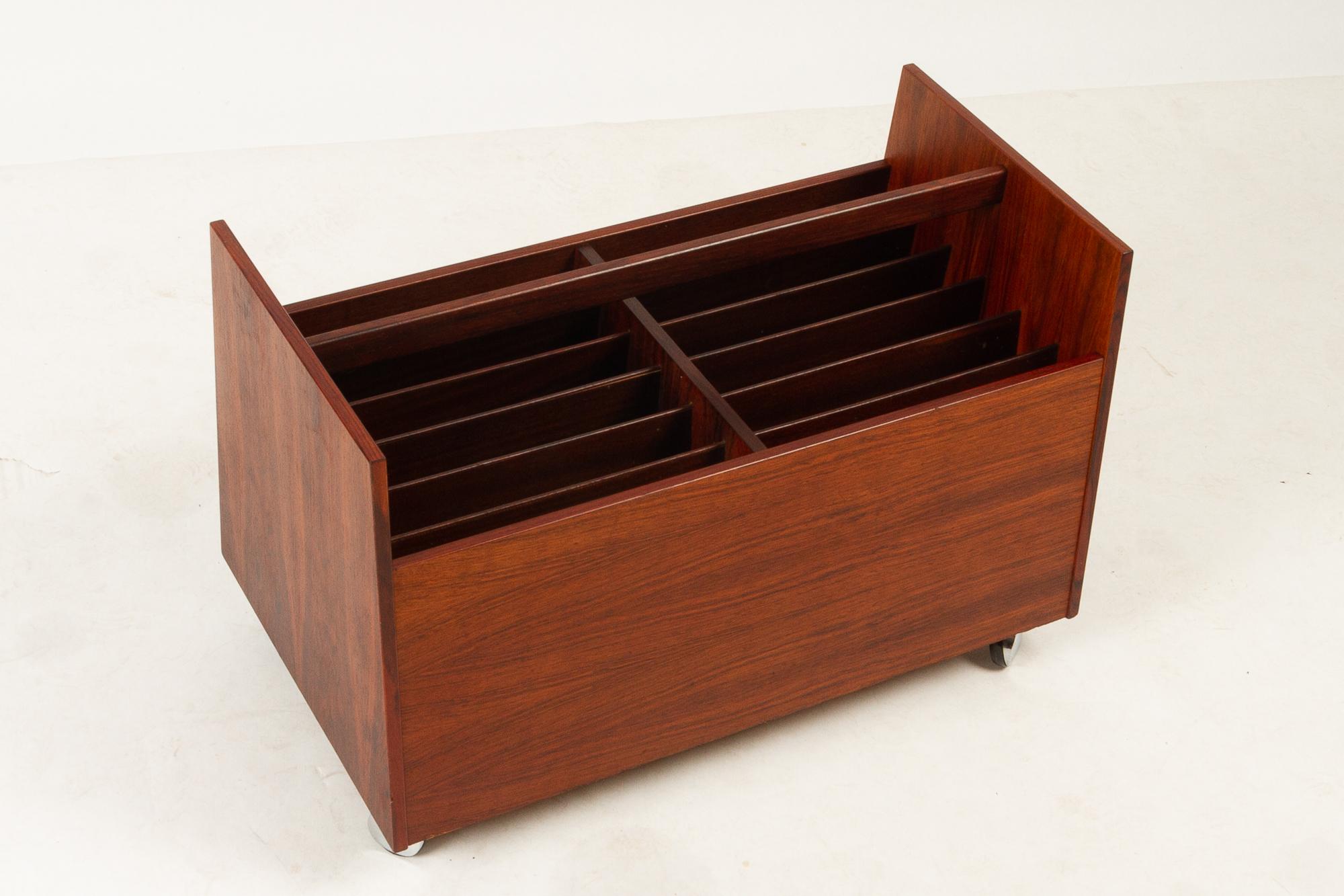 Mid-Century Modern Magazine Rack in Rosewood by Rolf Hesland for Bruksbo, 1960s