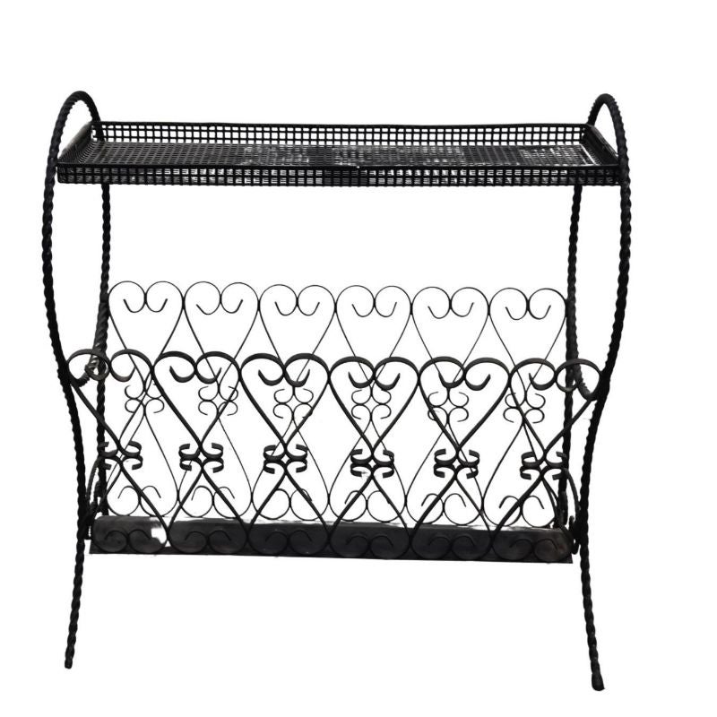 Magazine Rack in Twisted and Bent Iron For Sale