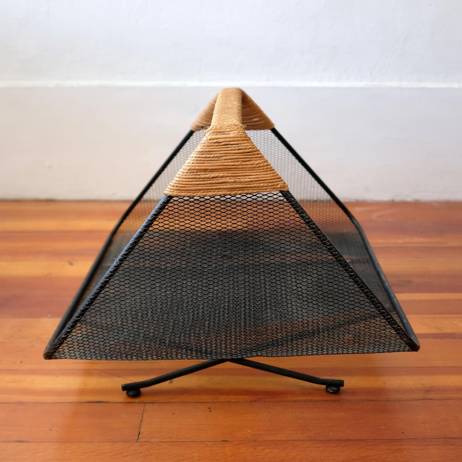 Magazine Rack or Log Holder by Tony Paul for Woodlin-Hall In Good Condition In San Diego, CA