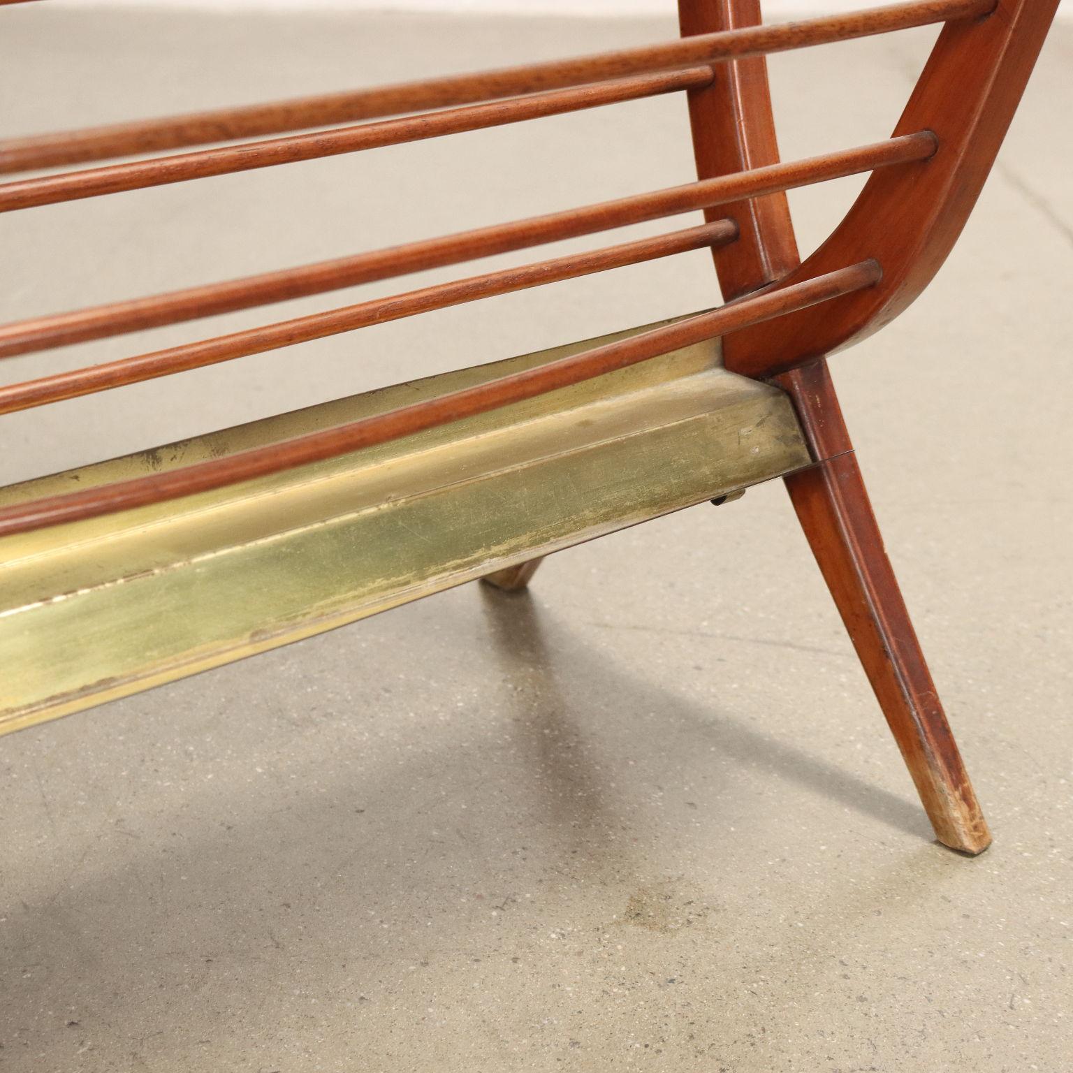 Magazine Rack Painted Beech, Italy, 50s-60s In Good Condition In Milano, IT