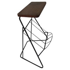 Magazine Rack Table in wood and iron, 1950, Italian