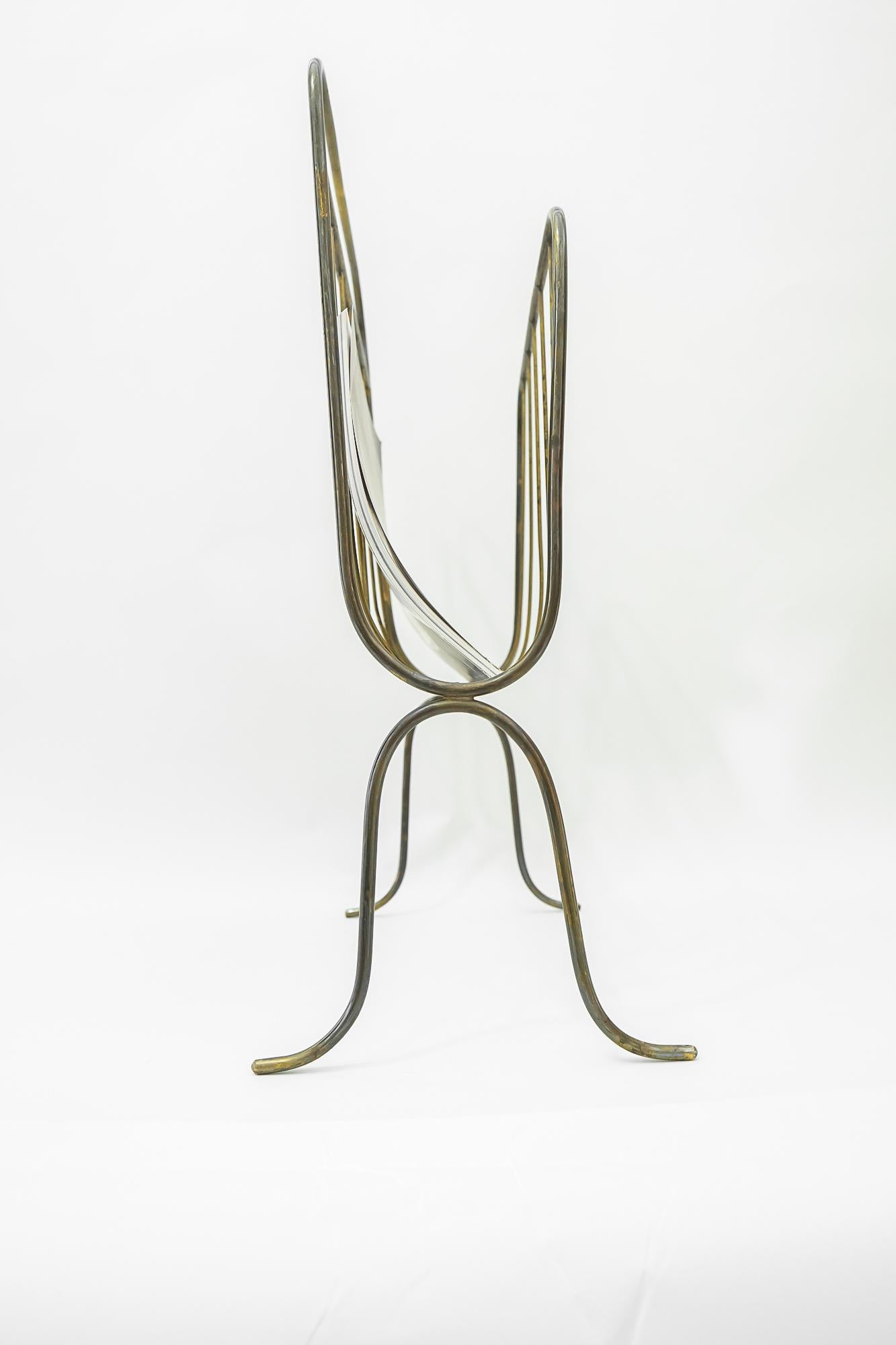 Brass Magazine Rack Vienna Around 1950s For Sale