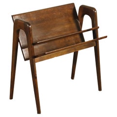 Magazine Rack Walnut Stained Ash Veneer Beech, Italy, 1950s