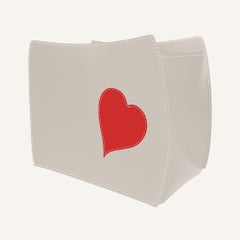 Magazine rack with the heart BEATRICE in regenerated leather