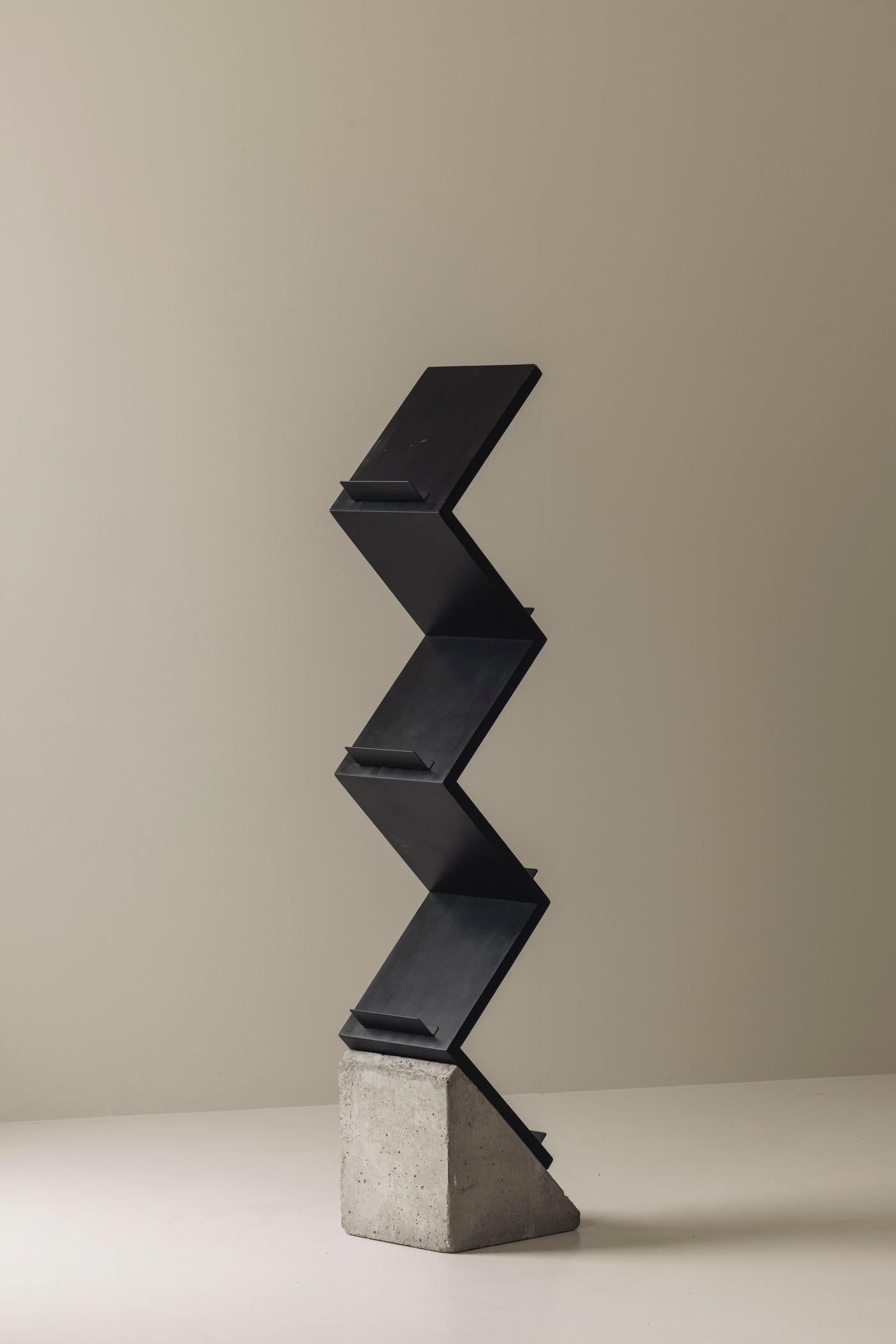 Magazine ‘Zink’ shelf by Jonas Bohlin for Källemo, Sweden 1984 For Sale 3